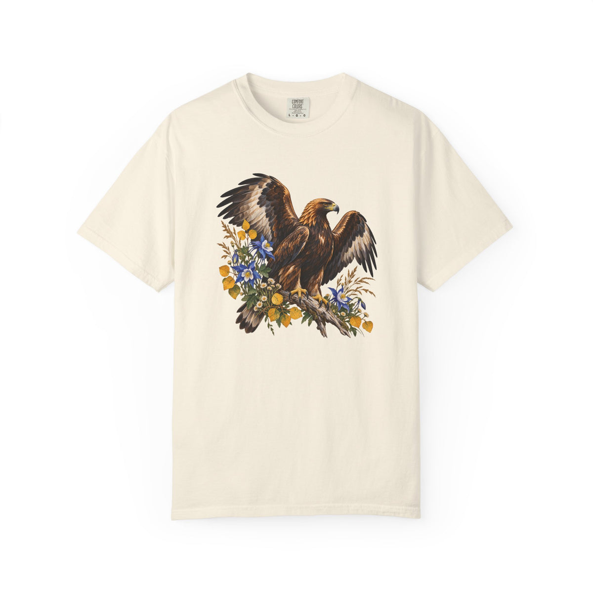 Golden Eagle & Columbine T-Shirt — Garment-Dyed Cotton