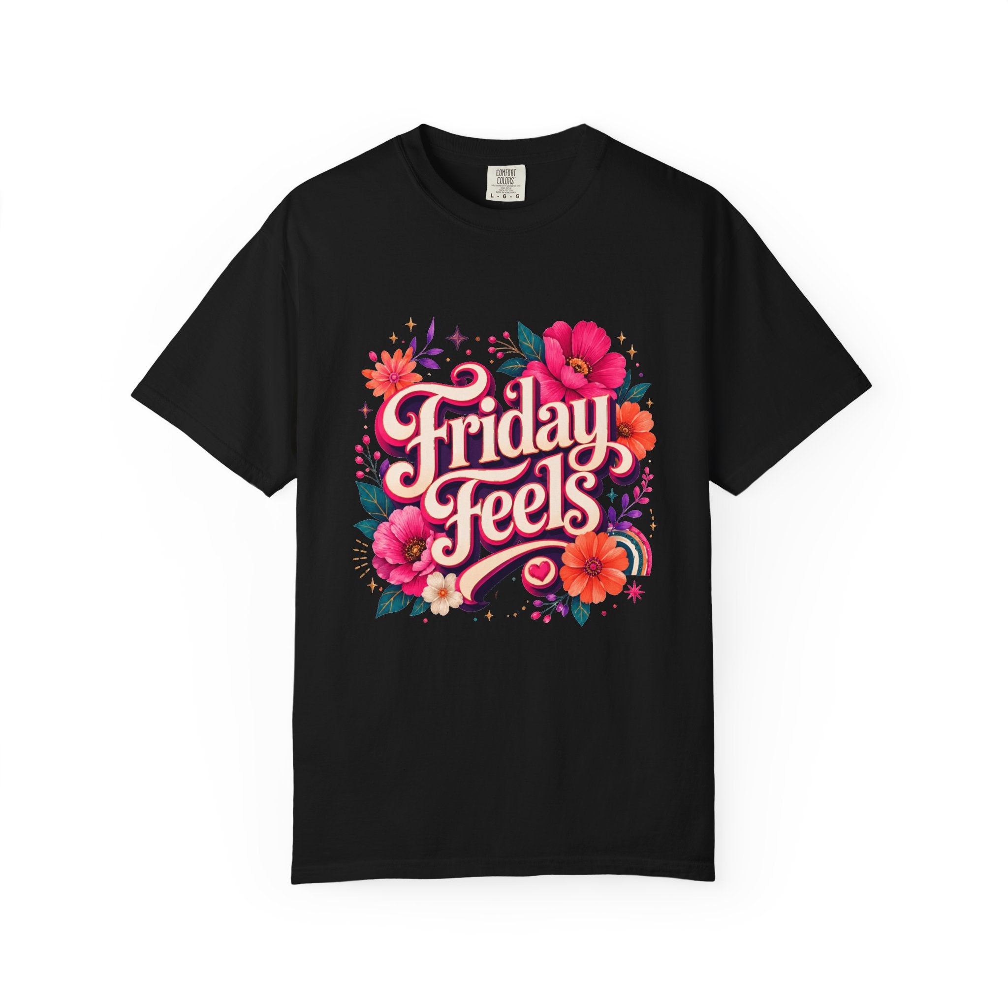 Friday Feels - Retro Floral Vibes Tee