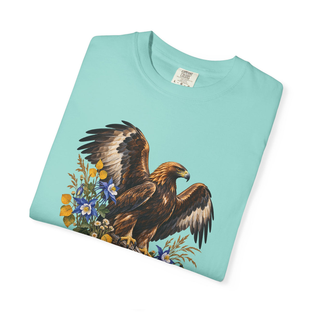 Golden Eagle & Columbine T-Shirt — Garment-Dyed Cotton