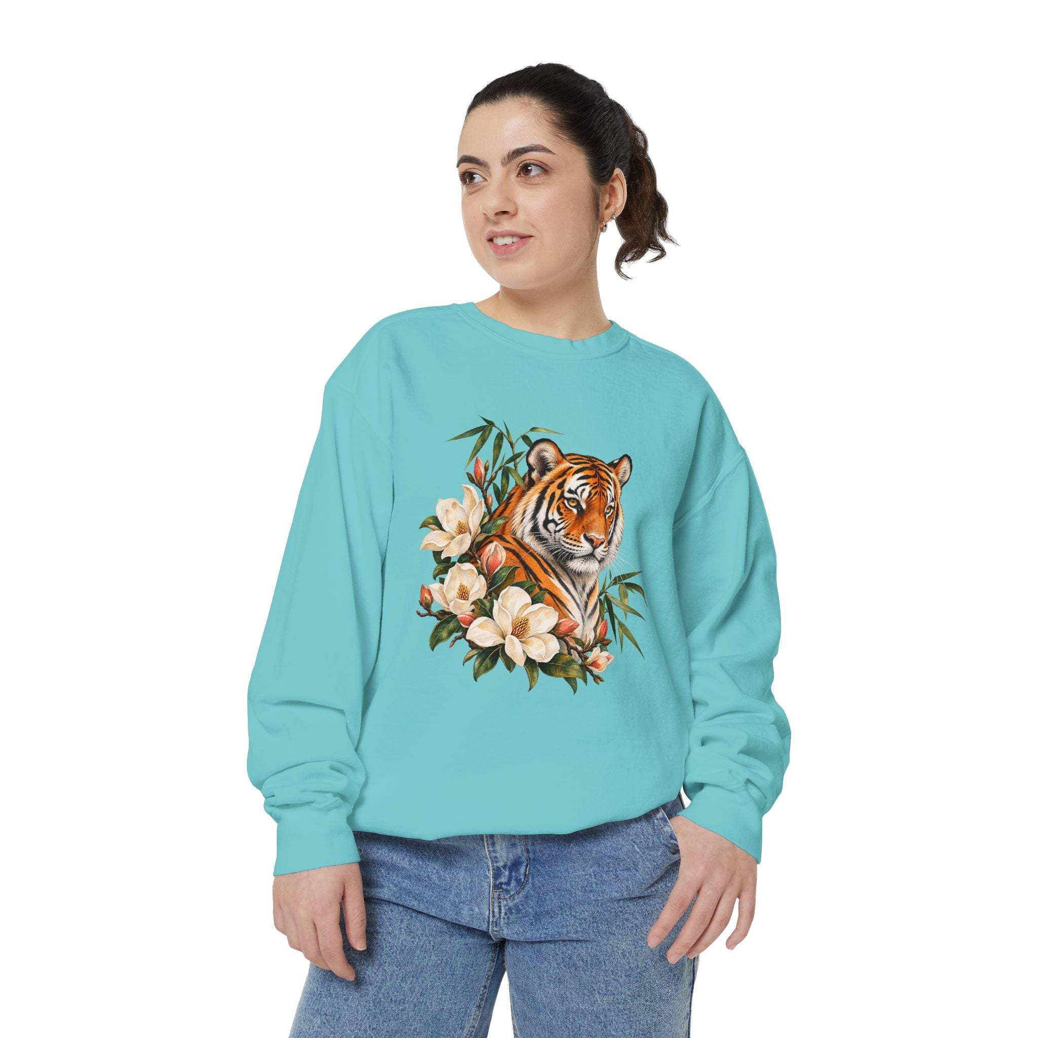 Tiger, Magnolia & Bamboo Sweatshirt — Garment-Dyed Fleece