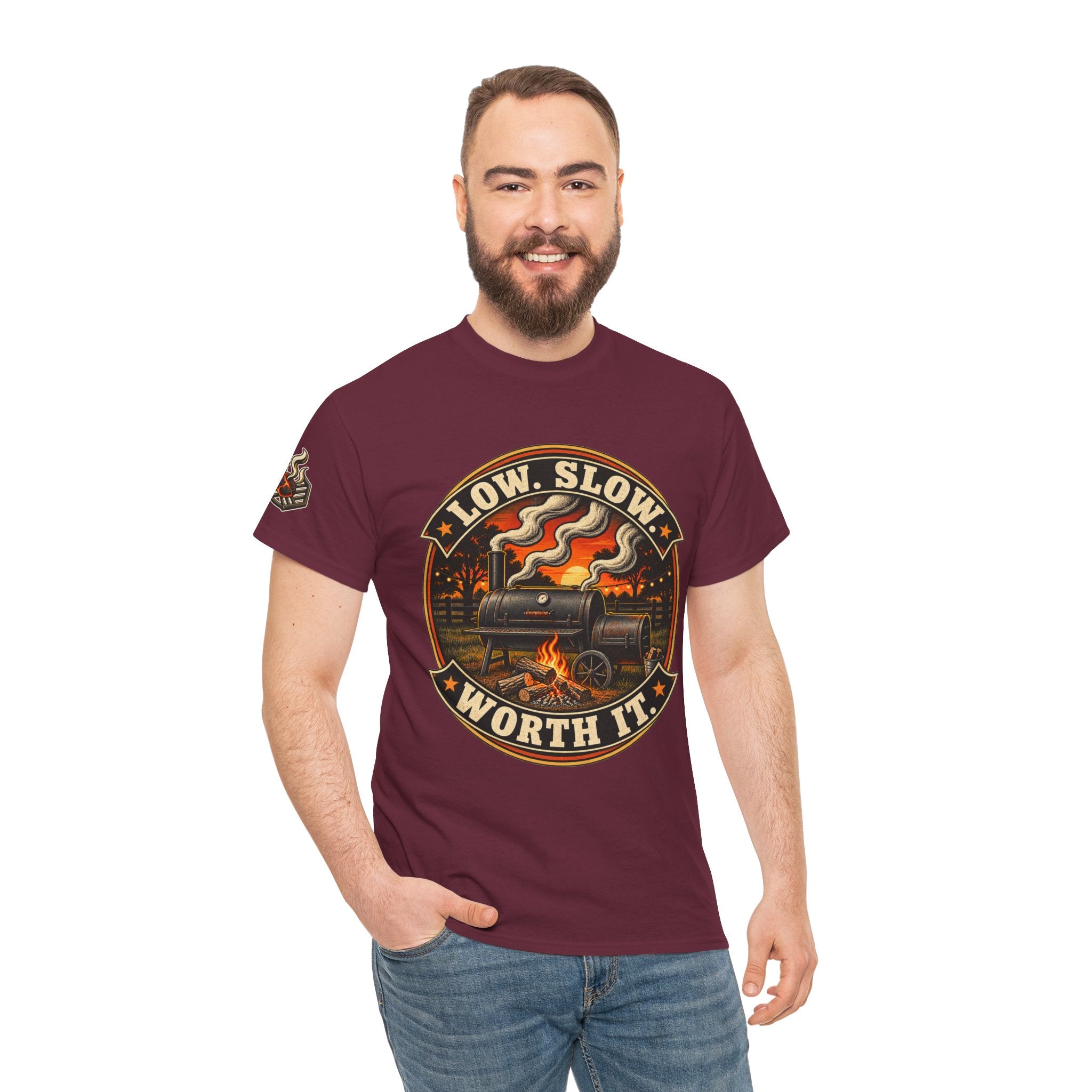 Low. Slow. Work It. BBQ Smoker T-Shirt