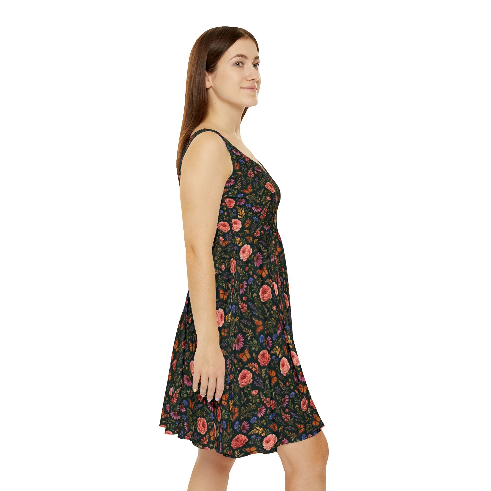 Midnight Meadow Watercolor Wildflower Dress