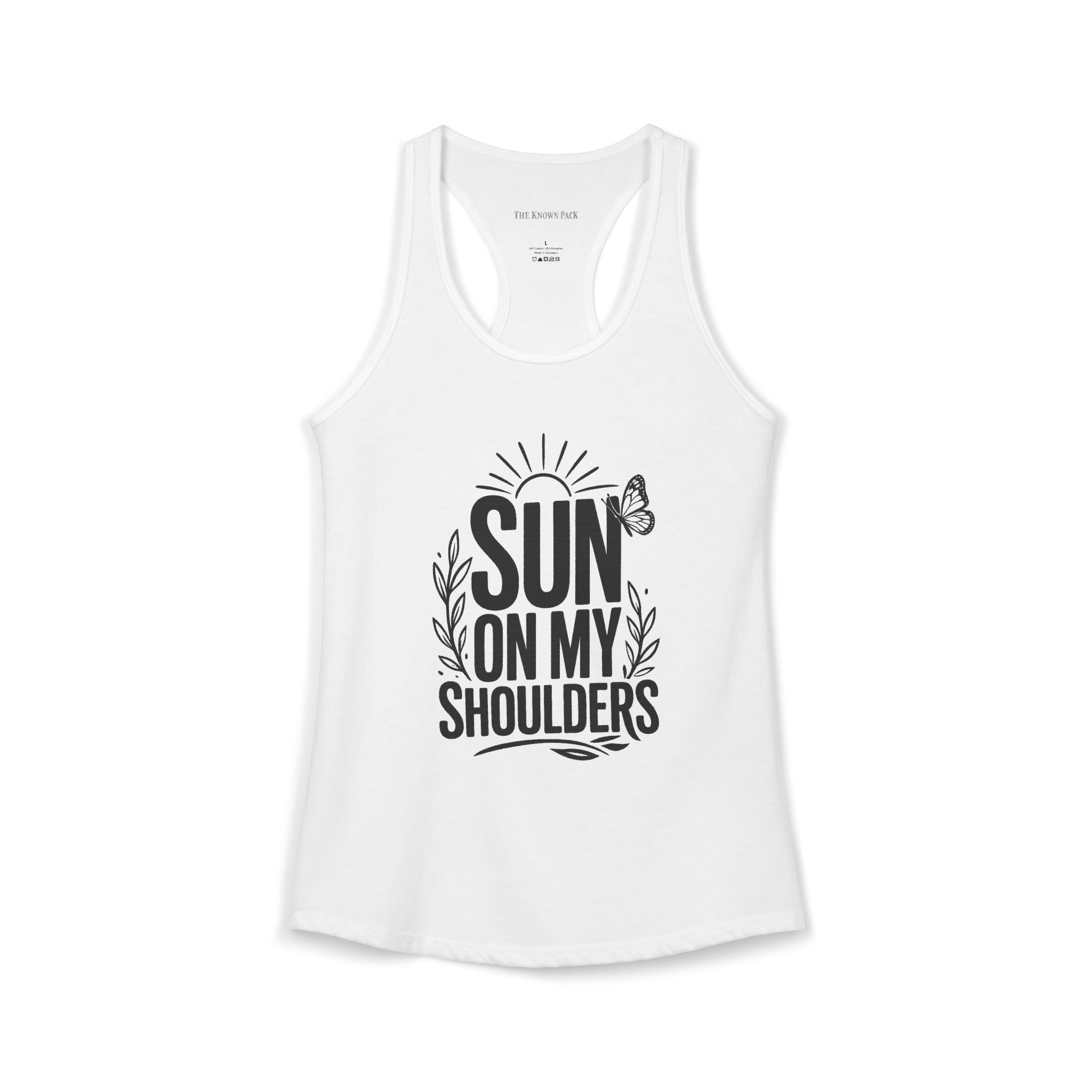 Sun on My Shoulders — Women's Racerback Tank