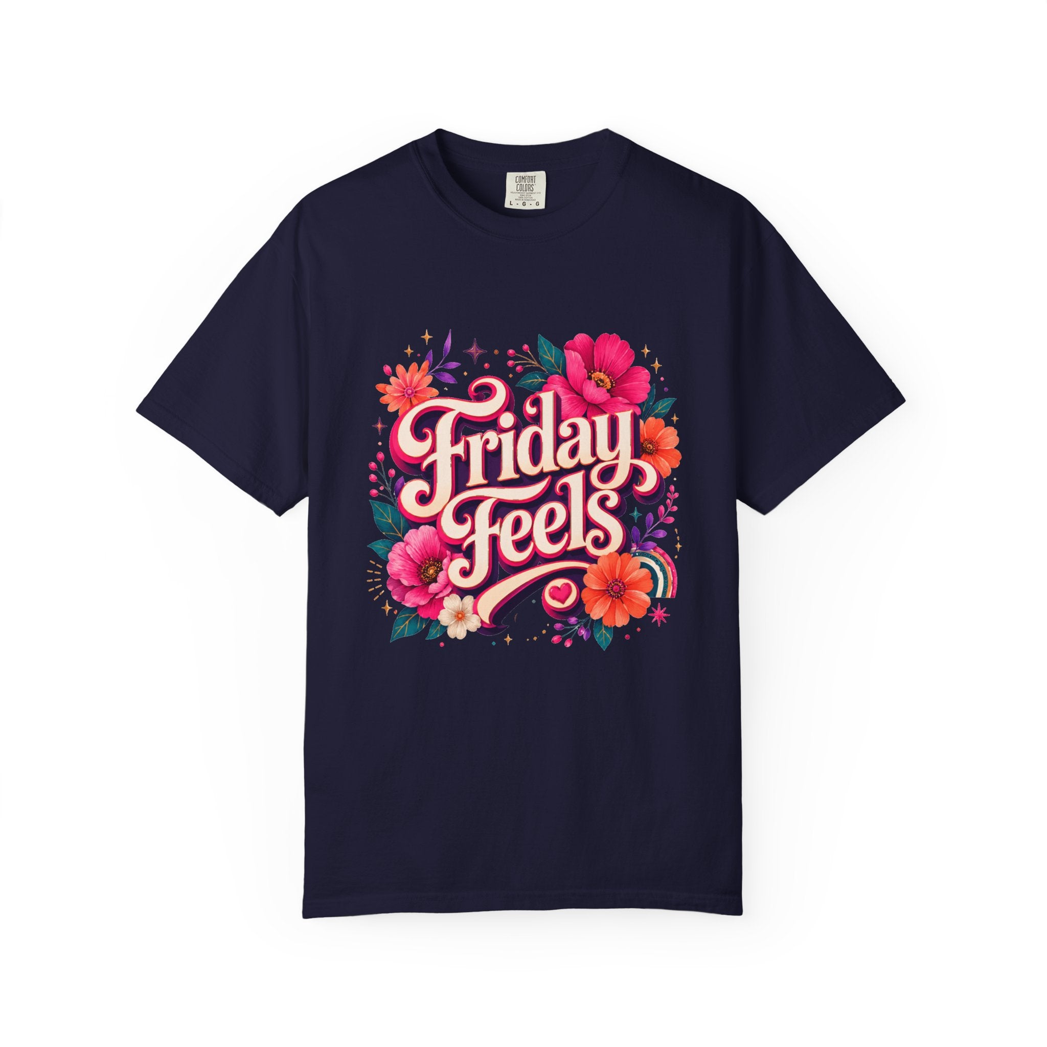 Friday Feels - Retro Floral Vibes Tee