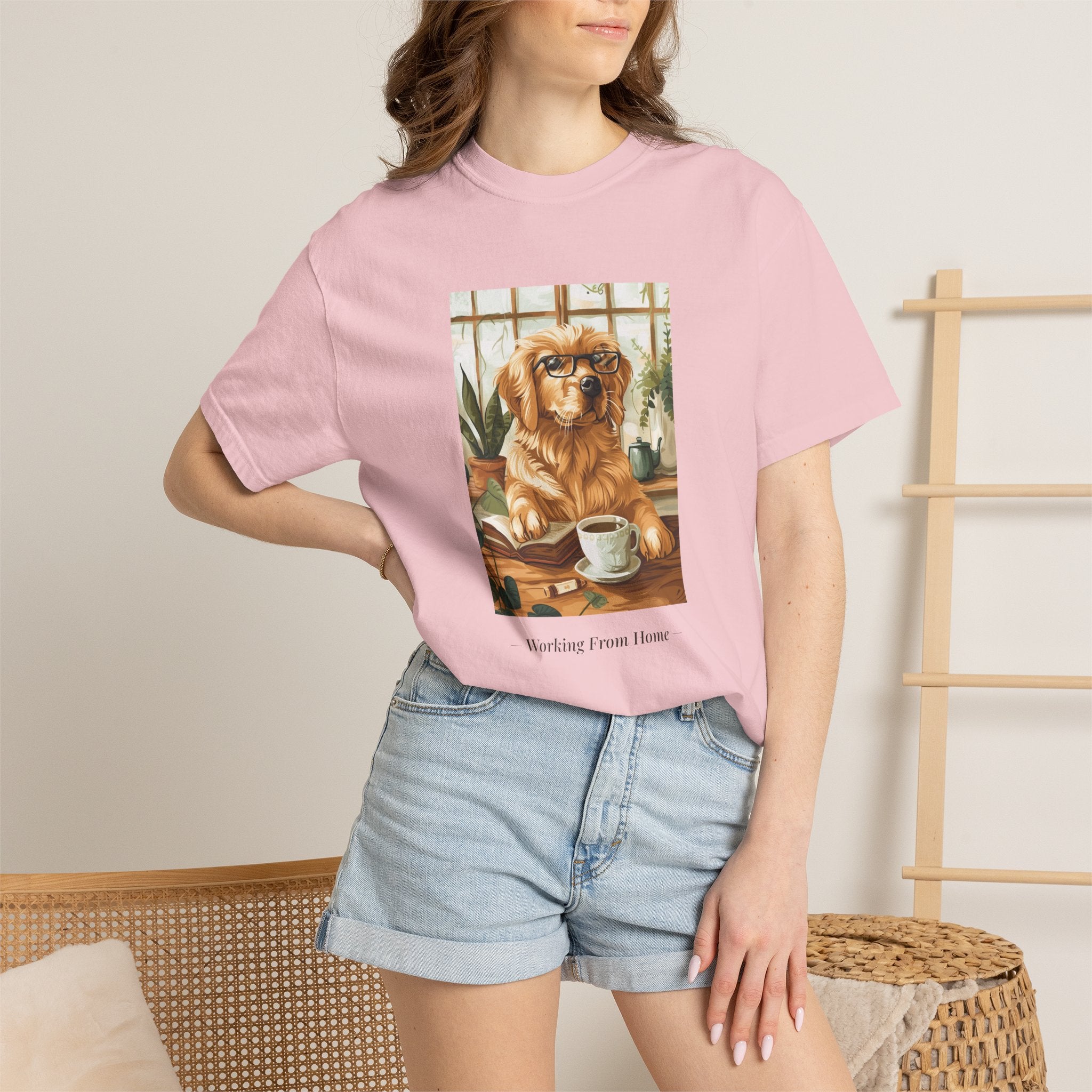Working From Home - Golden Retriever Tee