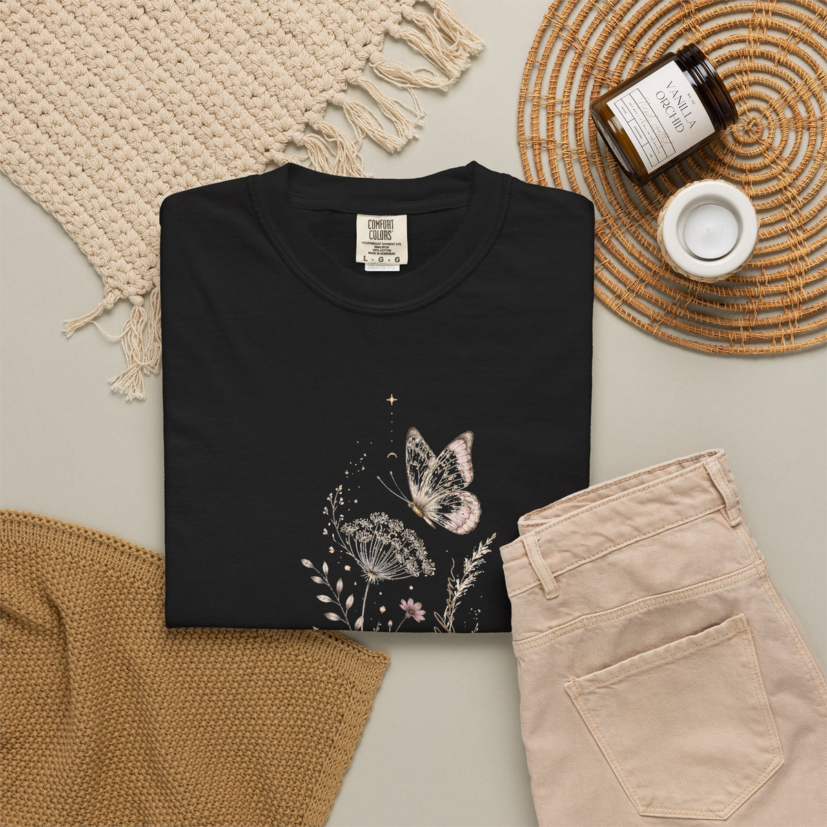 Nocturne Bloom Butterfly T-Shirt — Premium Cotton