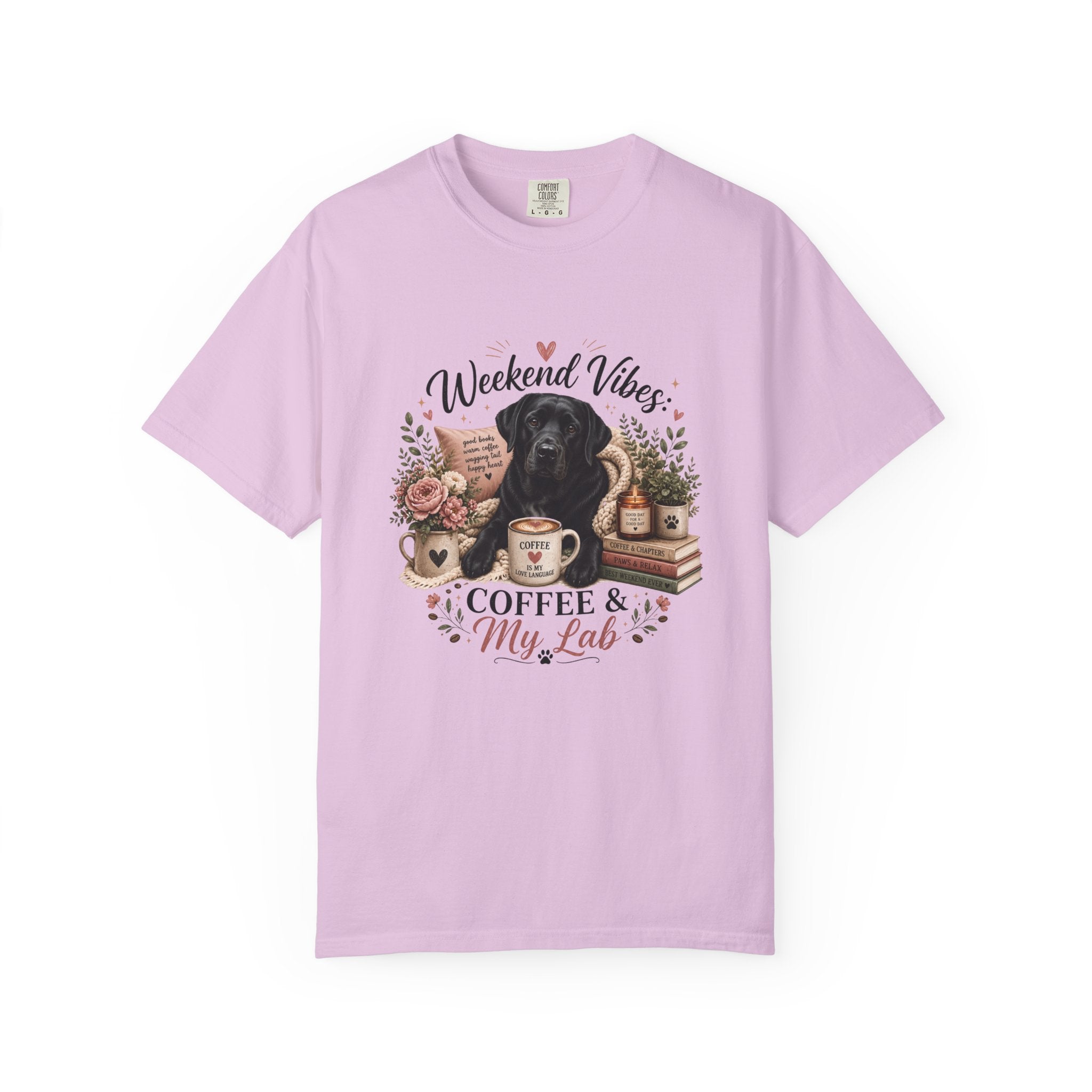 Weekend Vibes Coffee Lab tee folded view