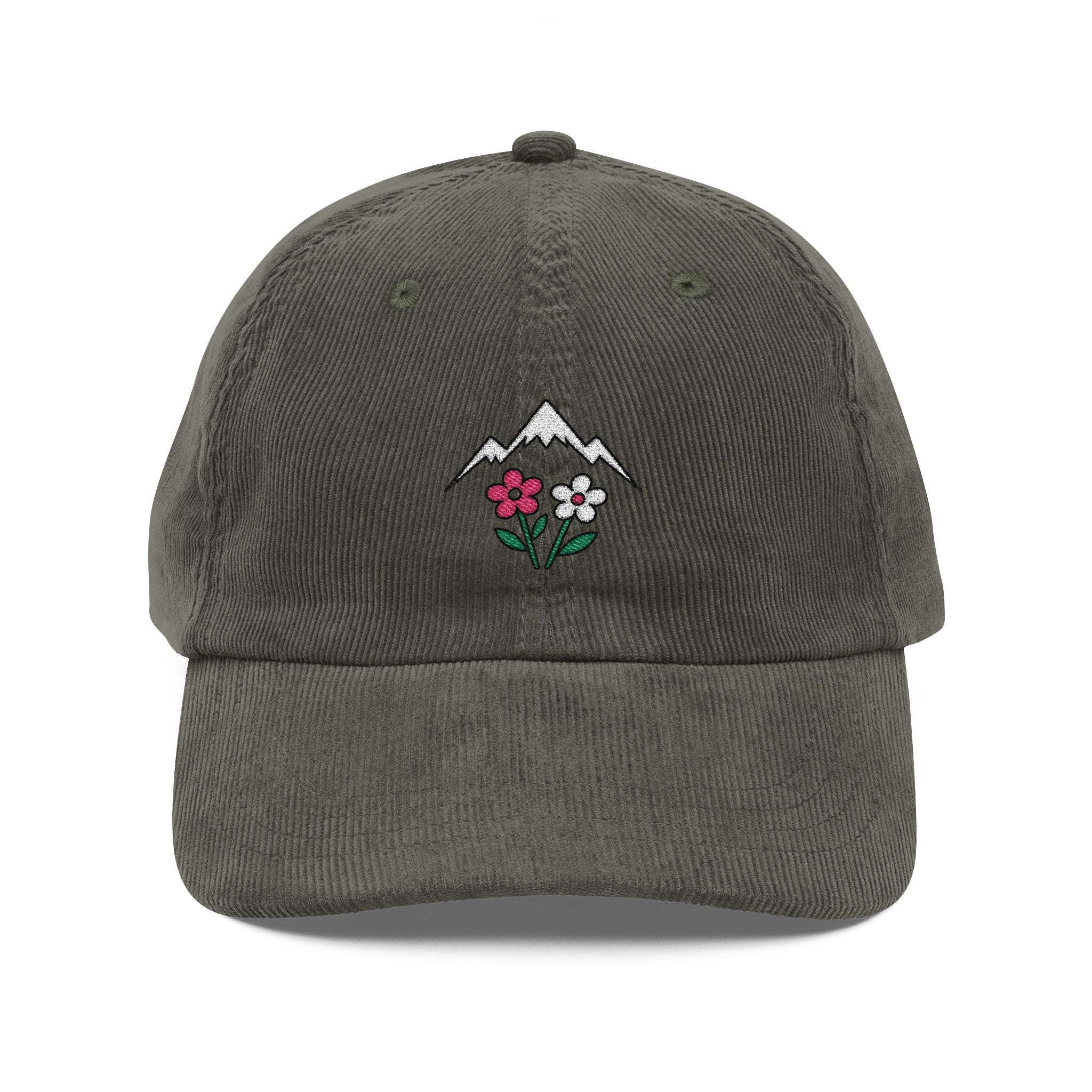 Mountains & Wildflowers — Embroidered Corduroy Hat