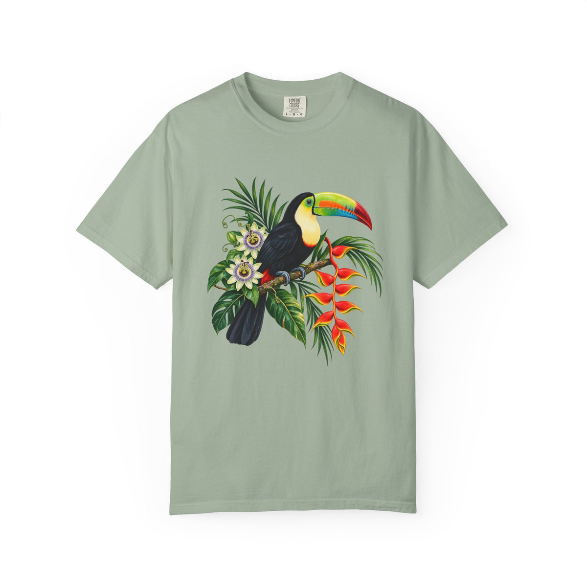Toucan, Passionflower & Heliconia T-Shirt — Garment-Dyed Cotton