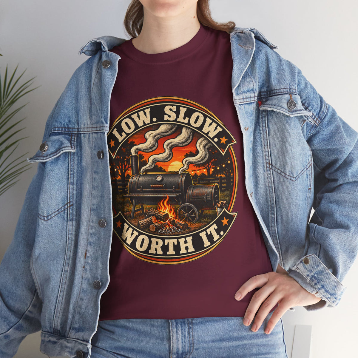 Low. Slow. Work It. BBQ Smoker T-Shirt