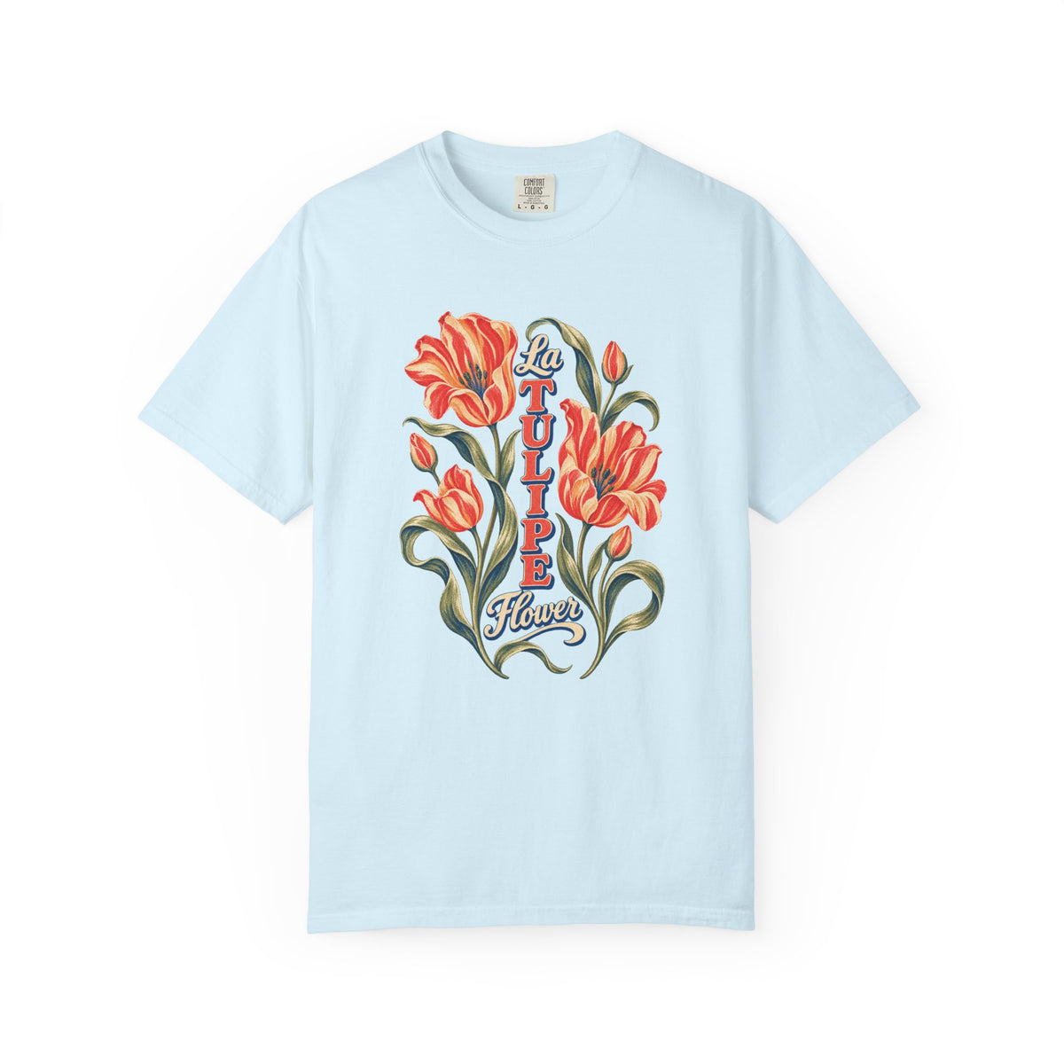 La Tulipe Vintage Flower T-Shirt — Garment-Dyed Cotton