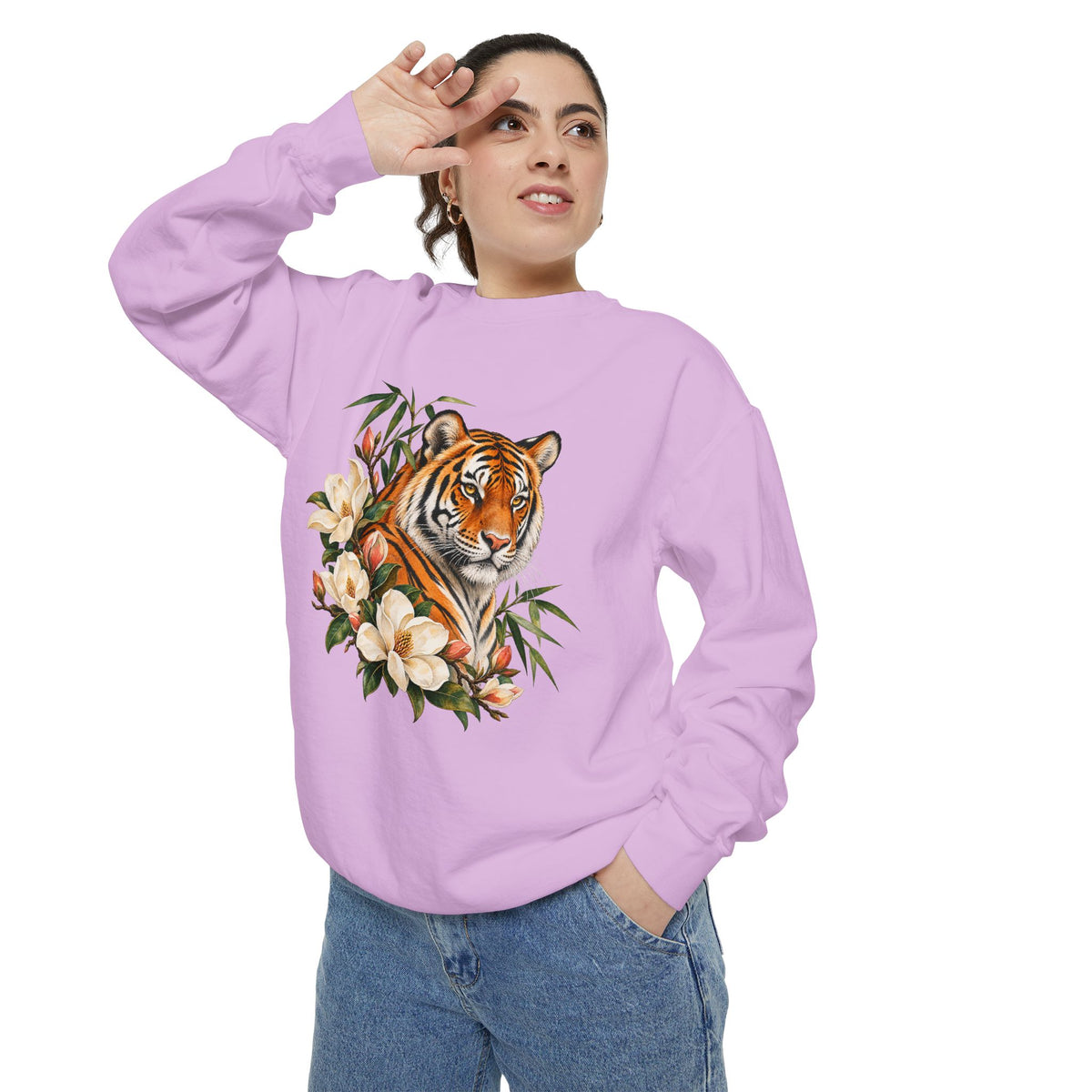 Tiger, Magnolia & Bamboo Sweatshirt — Garment-Dyed Fleece