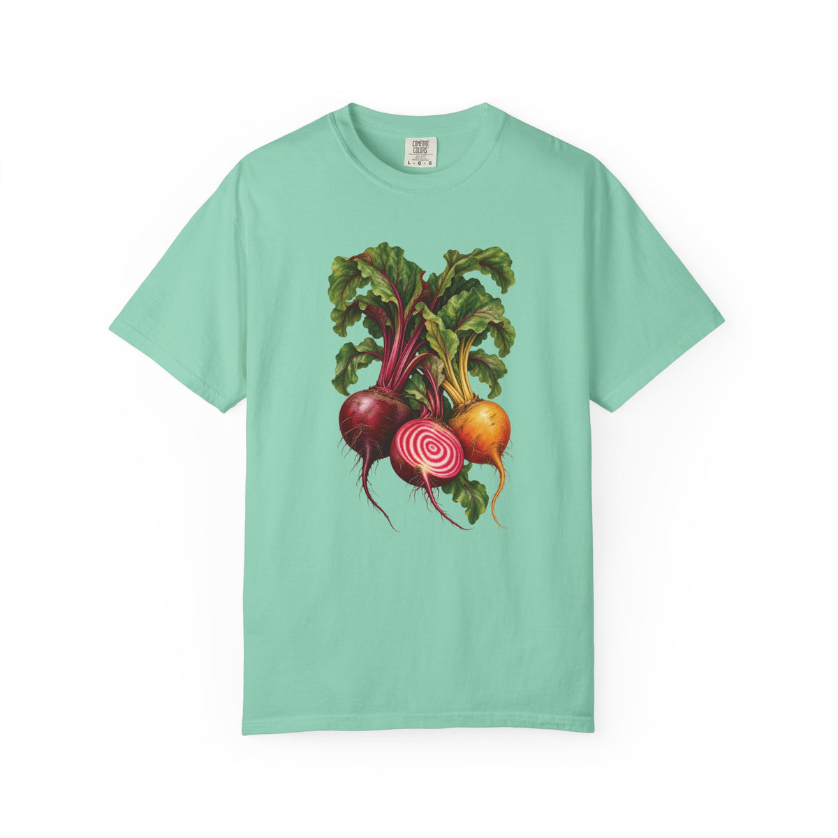 Heirloom beet T-shirt in Island Reef, front view