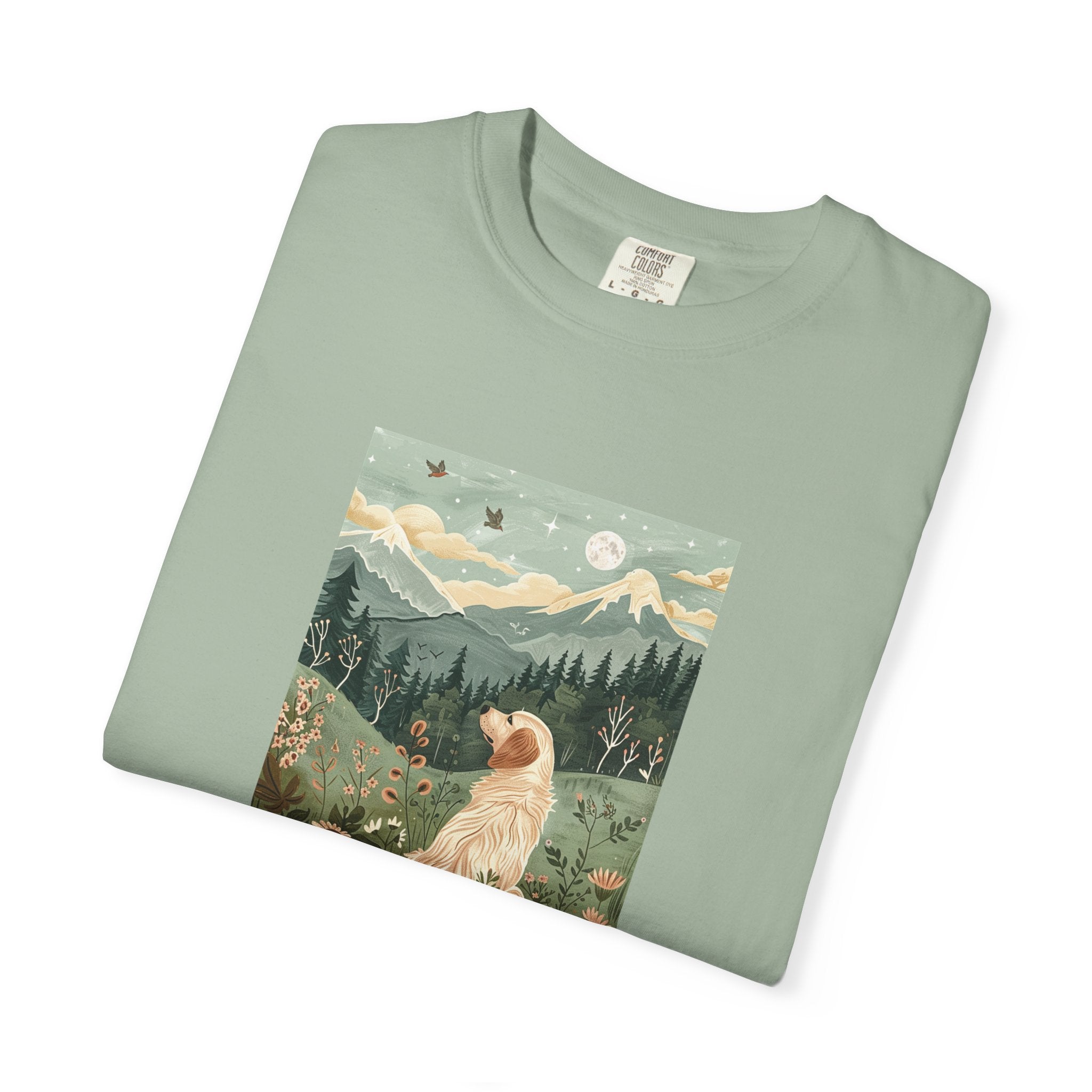 Best Dog Dad - Folk Art Golden Retriever