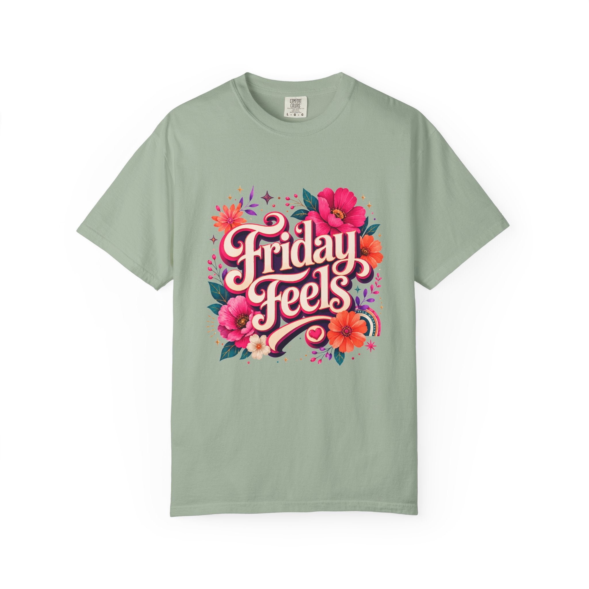 Friday Feels - Retro Floral Vibes Tee