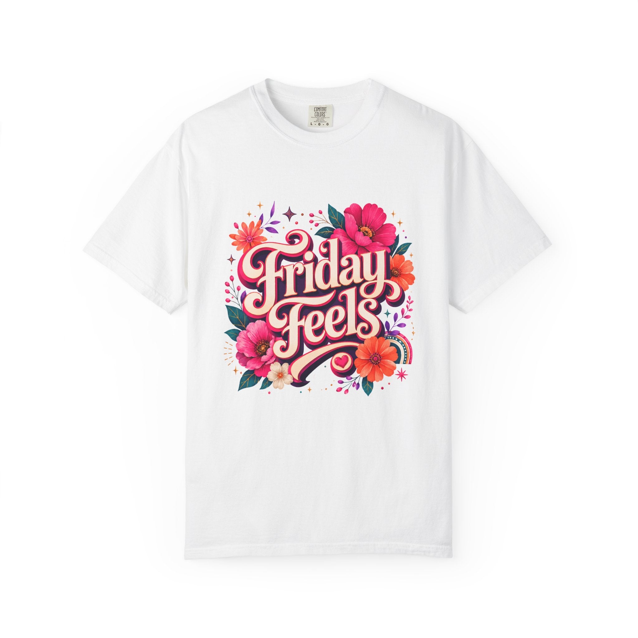 Friday Feels - Retro Floral Vibes Tee