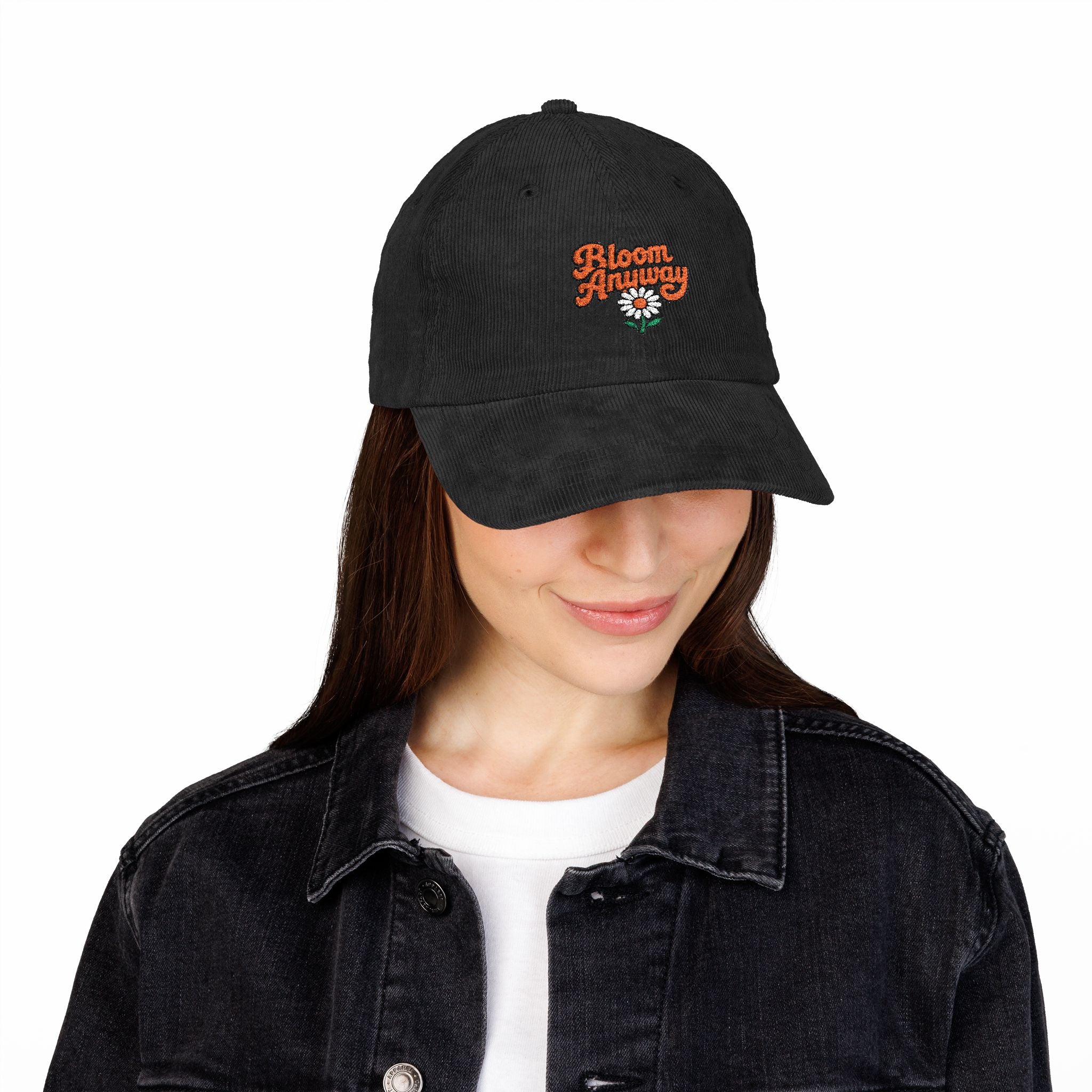 Bloom Anyway — Embroidered Corduroy Hat