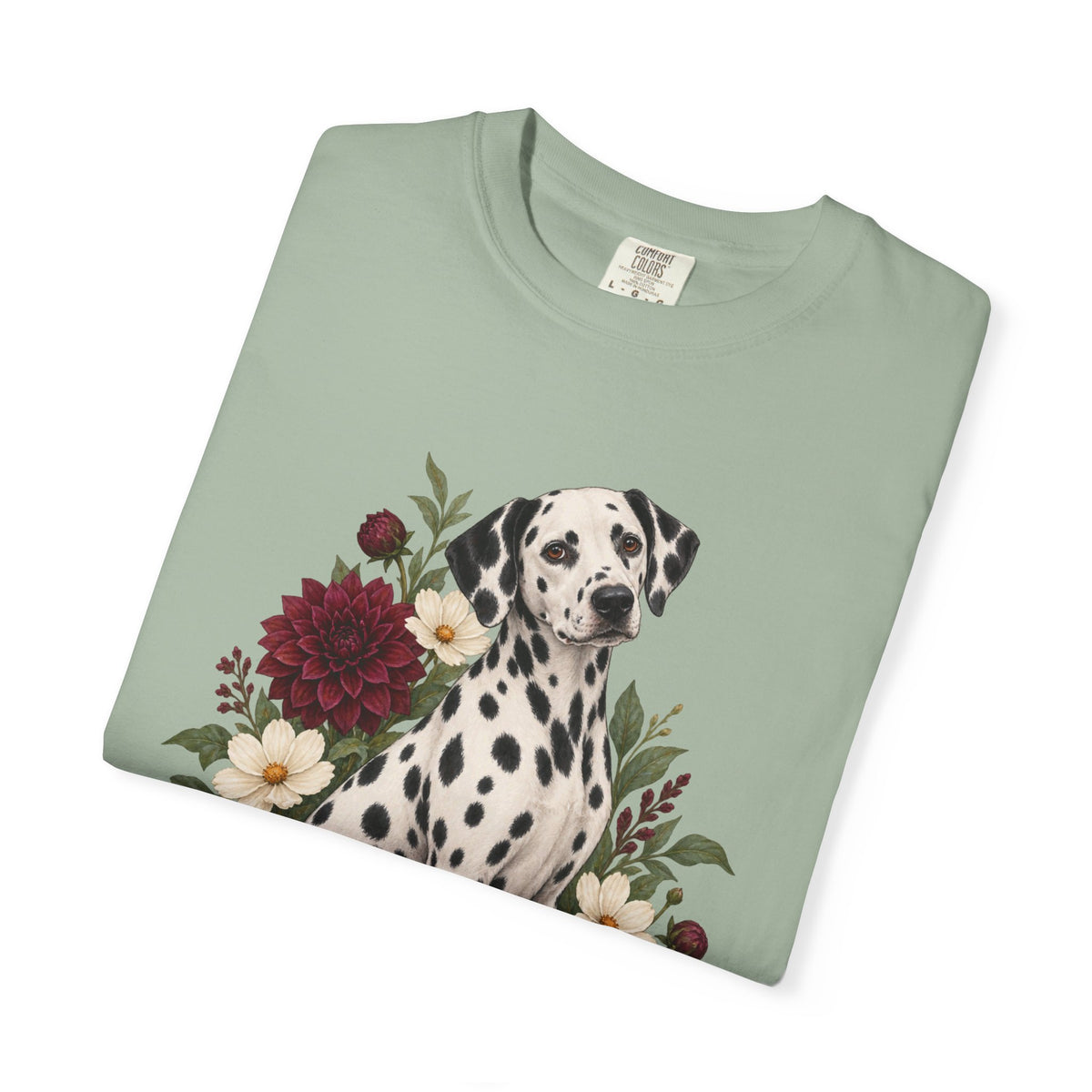 Dalmatian & Dahlia T-Shirt — Garment-Dyed Cotton