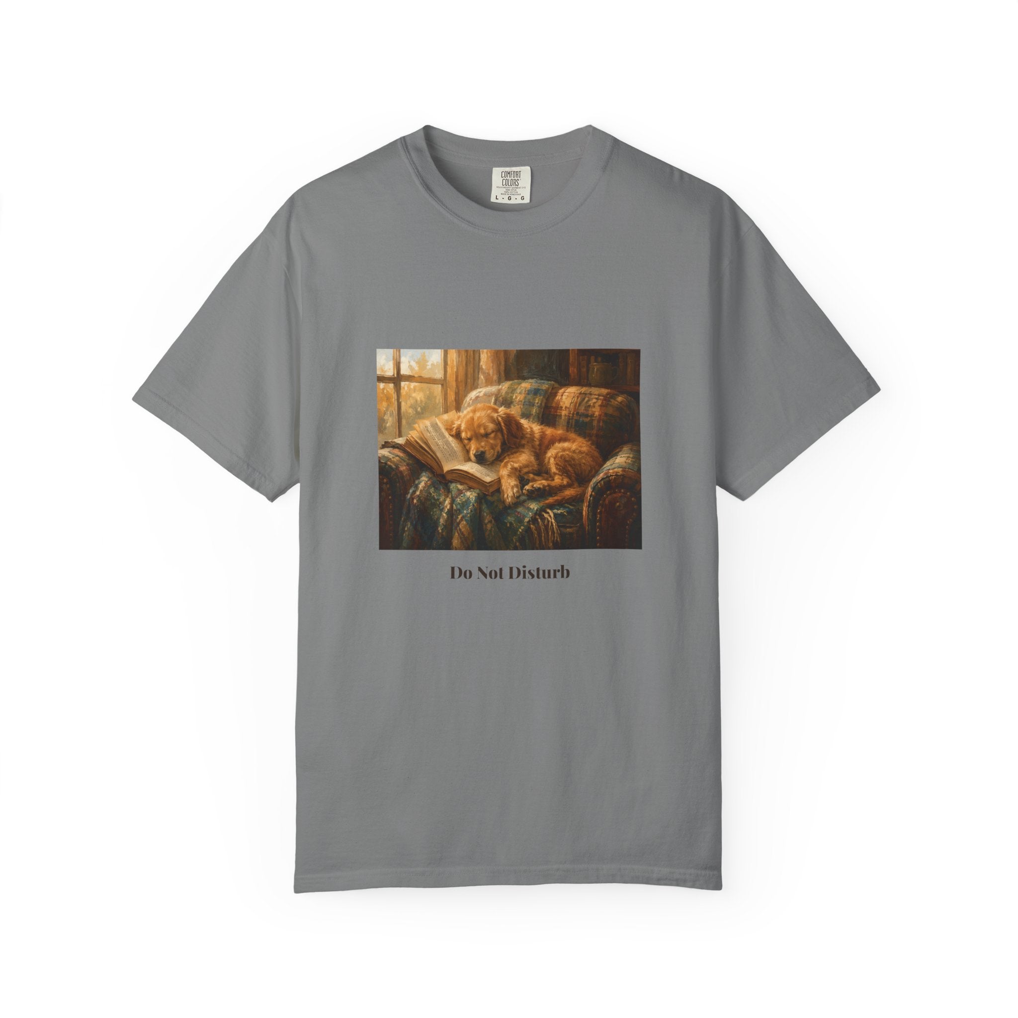 Do Not Disturb book lover dog tee alternate color