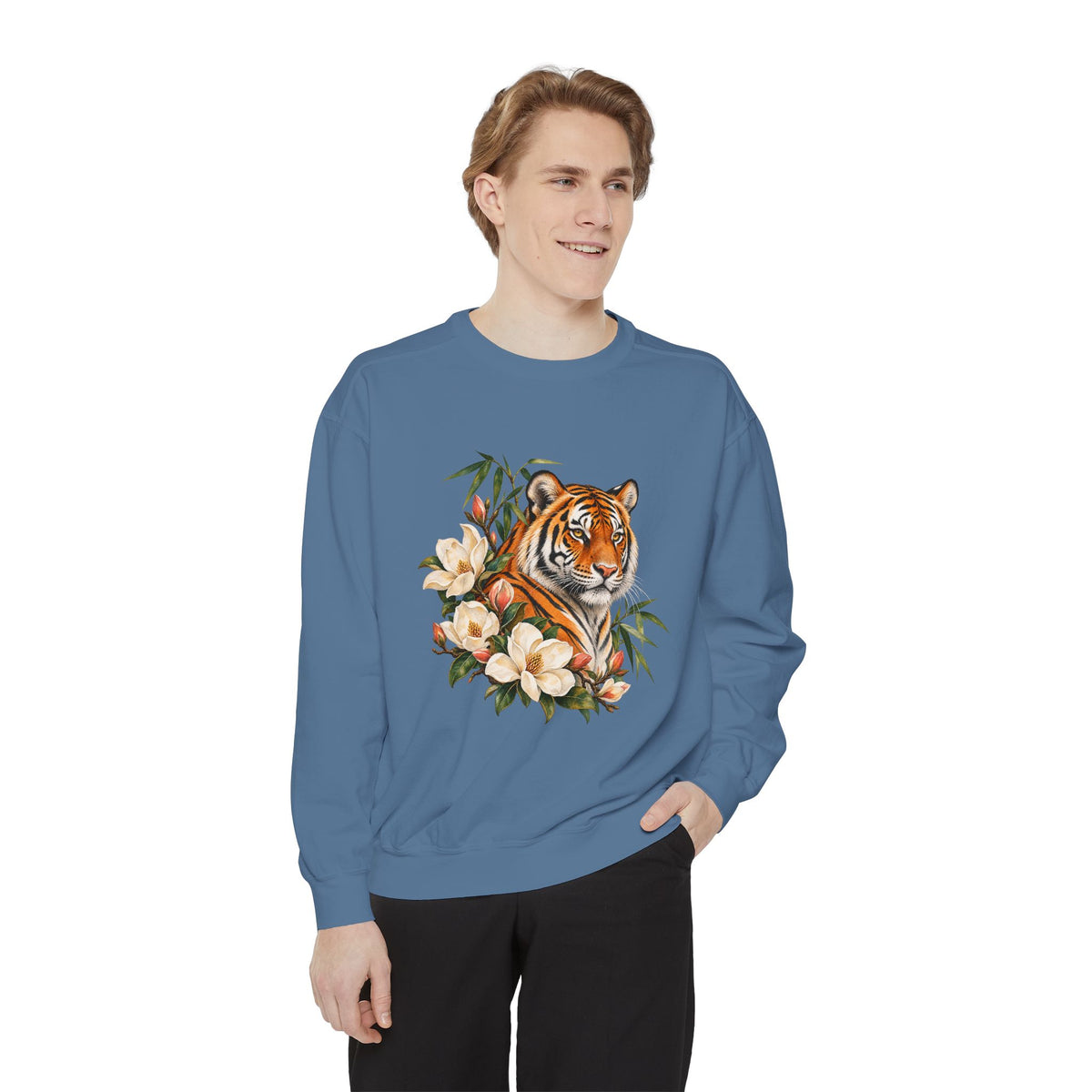 Tiger, Magnolia & Bamboo Sweatshirt — Garment-Dyed Fleece