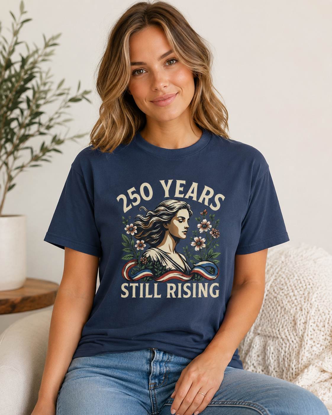 250 Years Still Rising – Patriotic Americana Wildflower Comfort Colors Tee