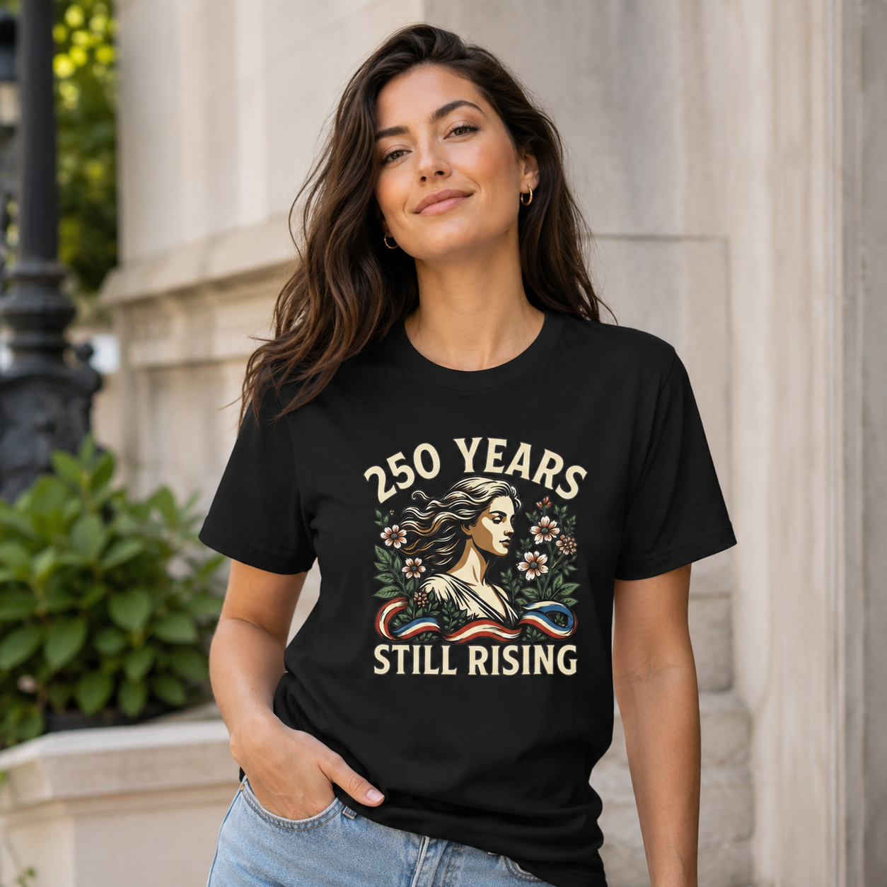 250 Years Still Rising – Patriotic Americana Wildflower Comfort Colors Tee