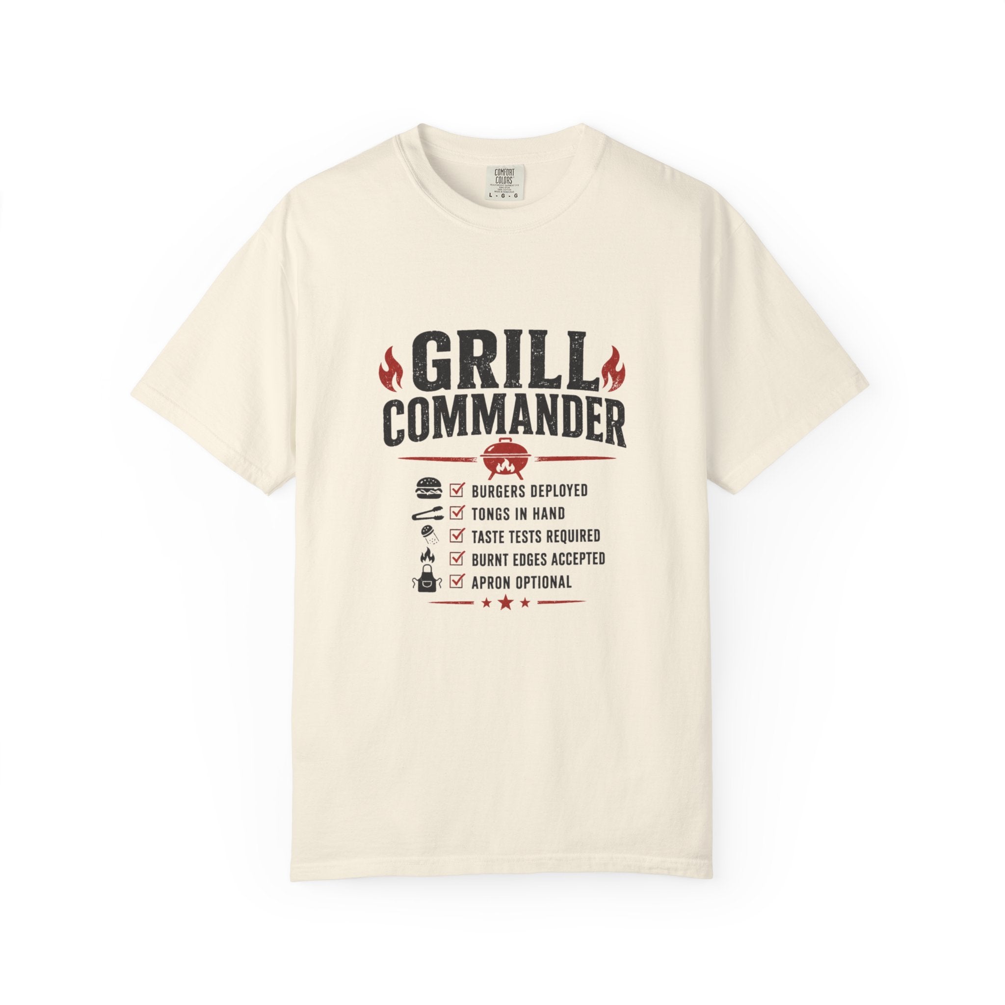 Grill Commander BBQ dad shirt on model