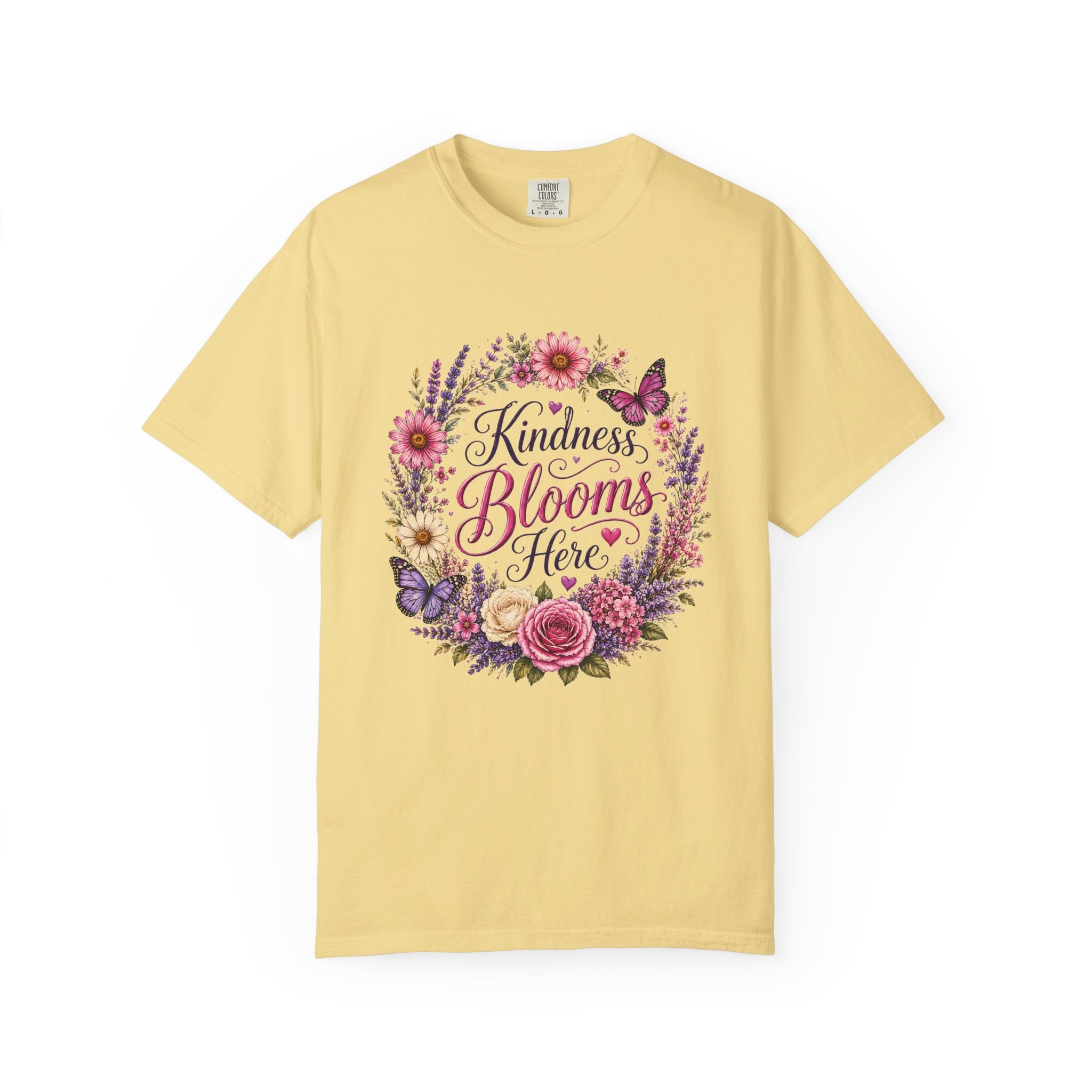 Kindness Blooms Here - Floral Wreath Tee