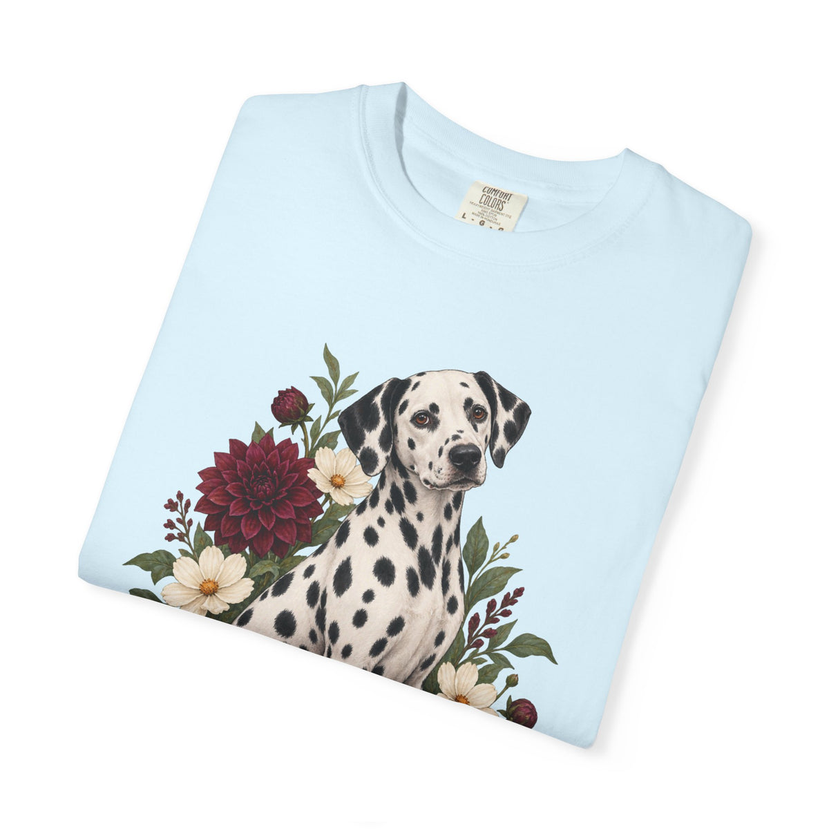Dalmatian & Dahlia T-Shirt — Garment-Dyed Cotton