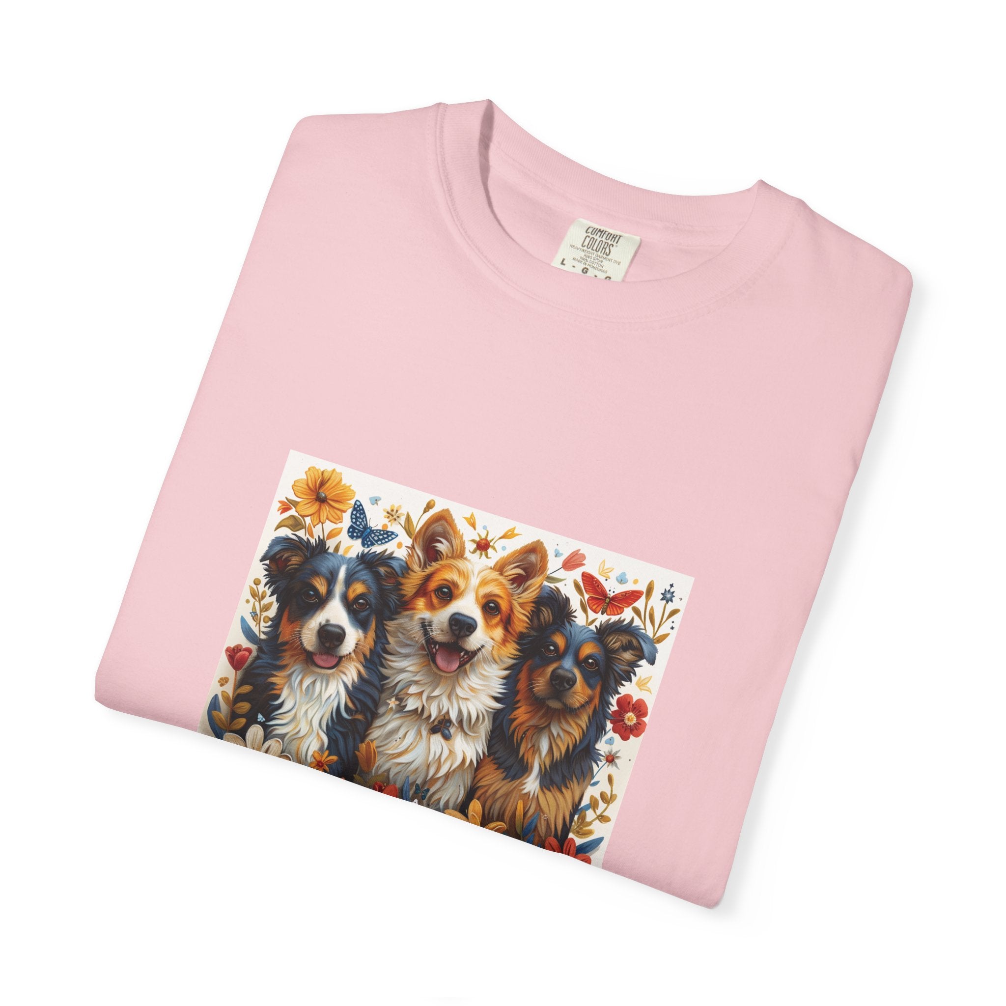 Dog Lover - Floral Three Dogs Tee