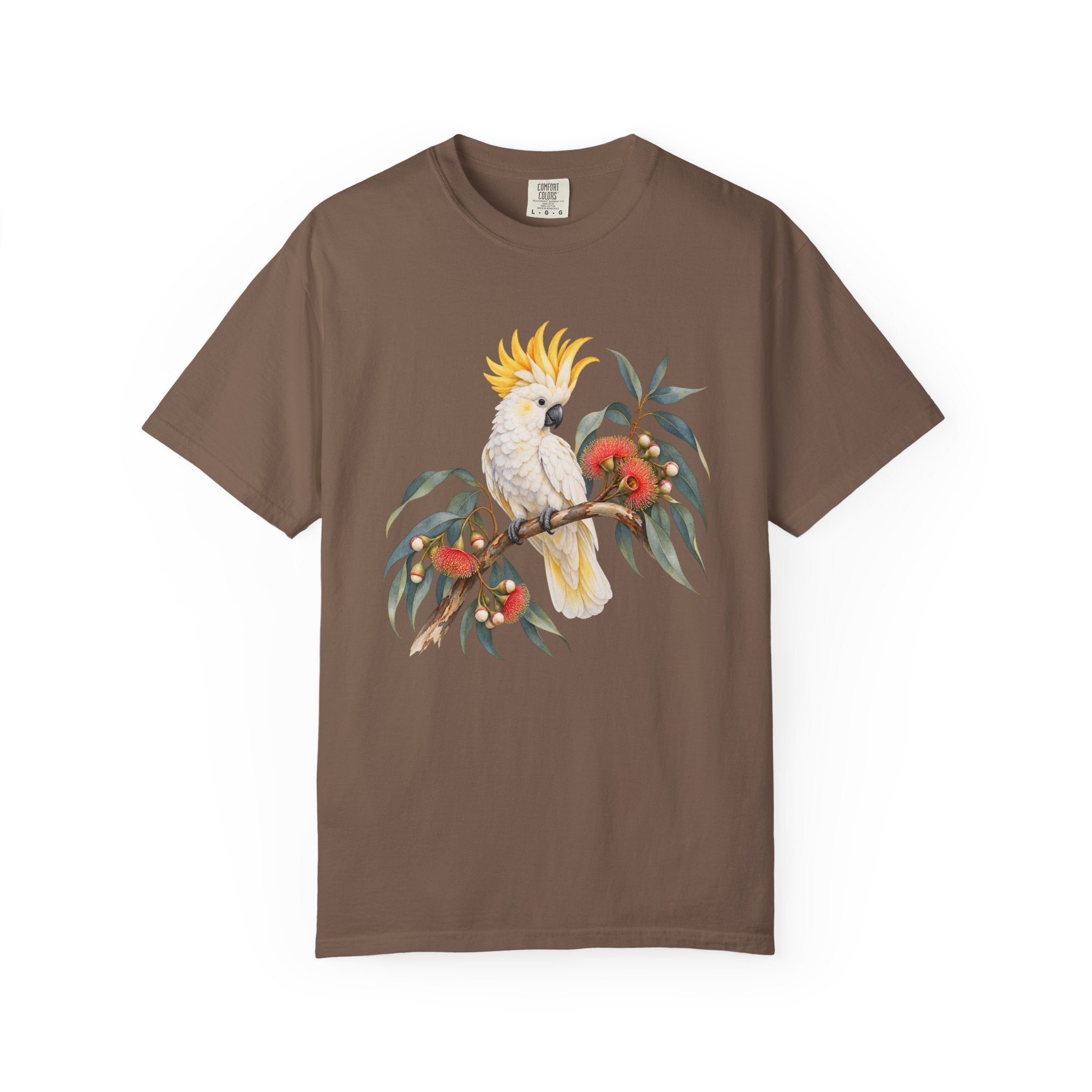 Cockatoo & Gum Blossom T-Shirt — Garment-Dyed Cotton
