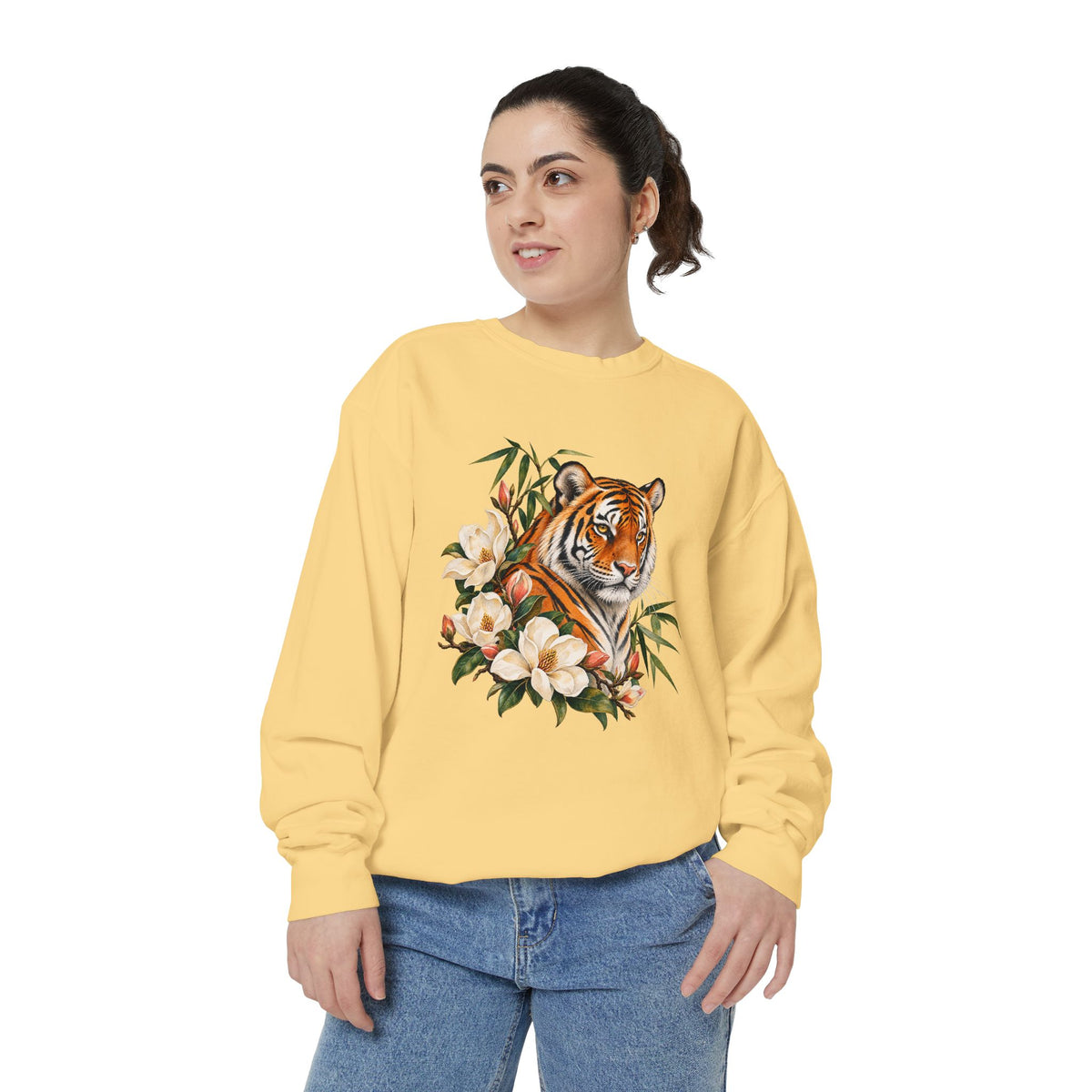 Tiger, Magnolia & Bamboo Sweatshirt — Garment-Dyed Fleece
