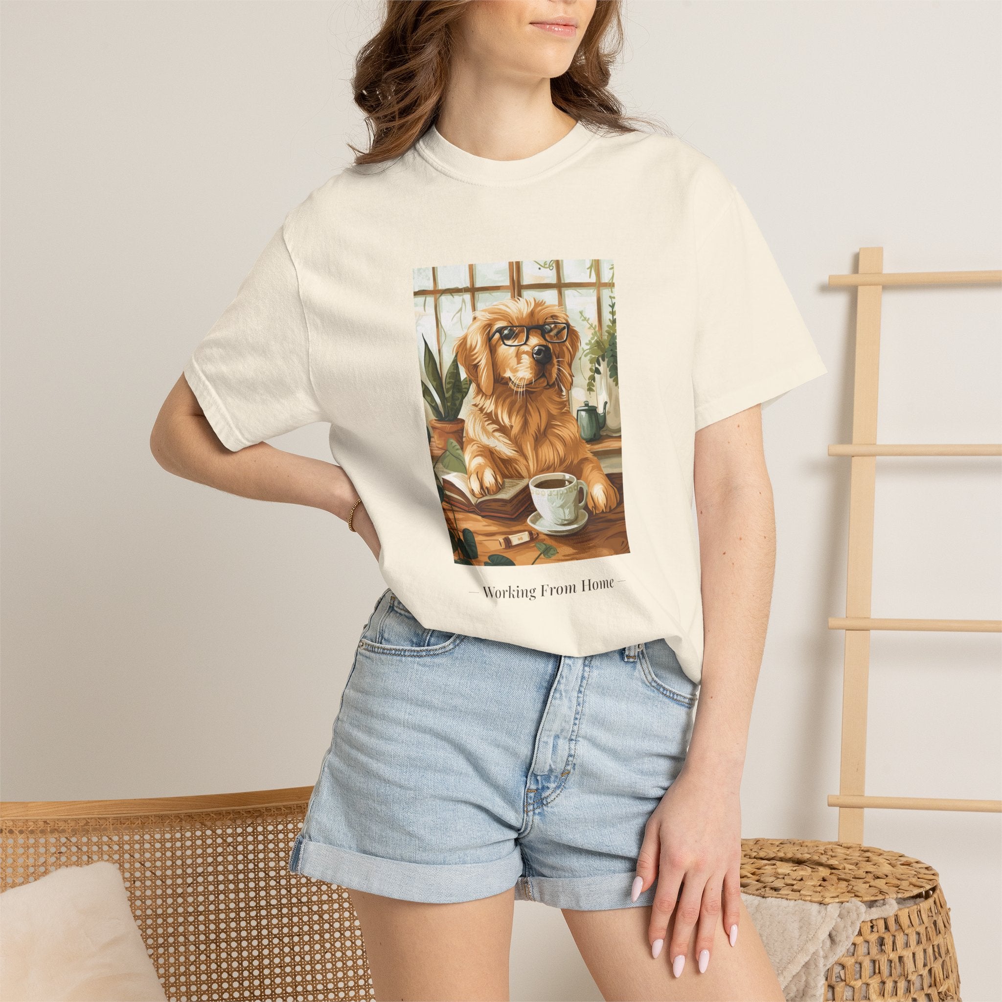 Working From Home - Golden Retriever Tee