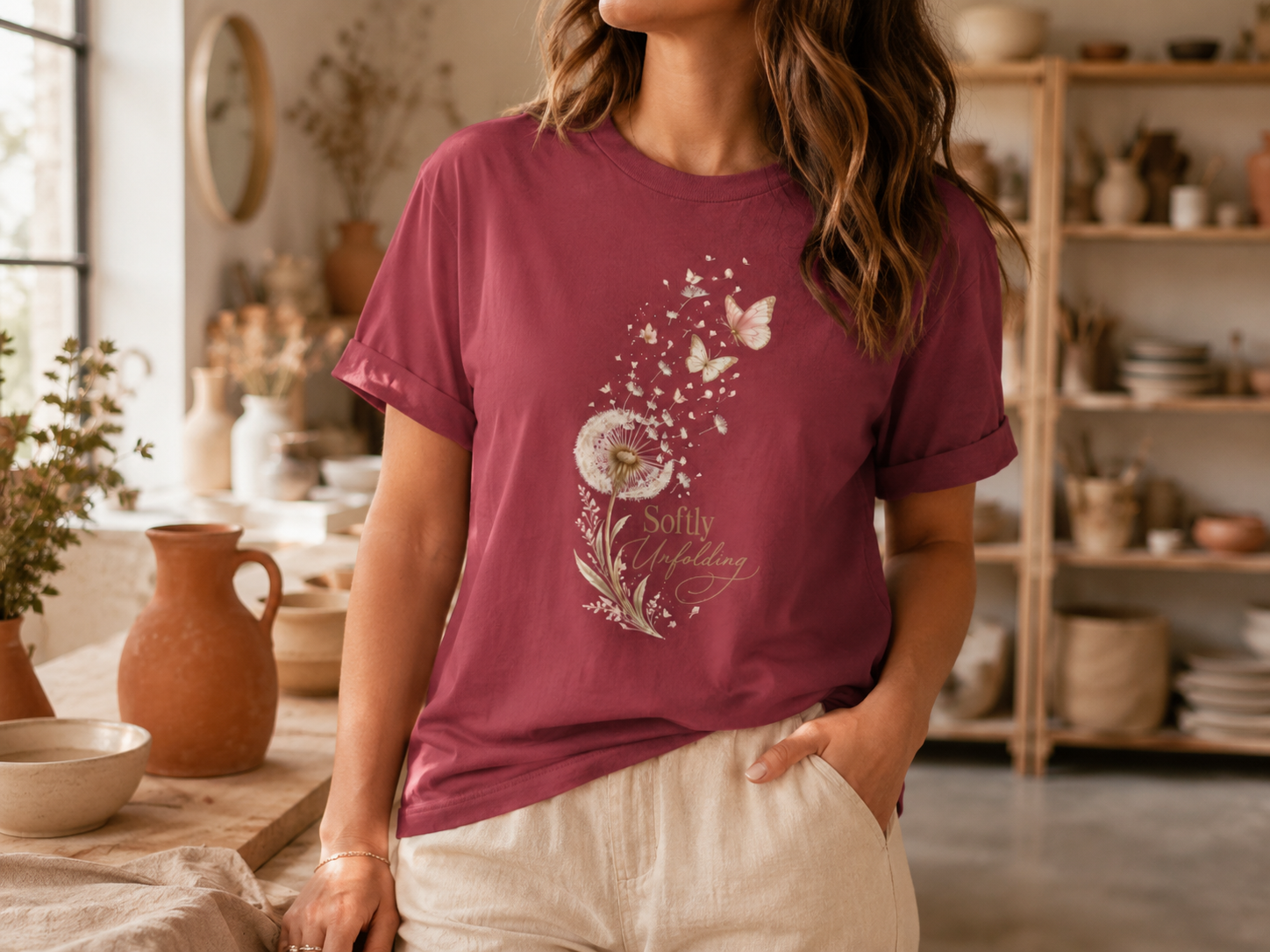 Softly Unfolding Dandelion Tee