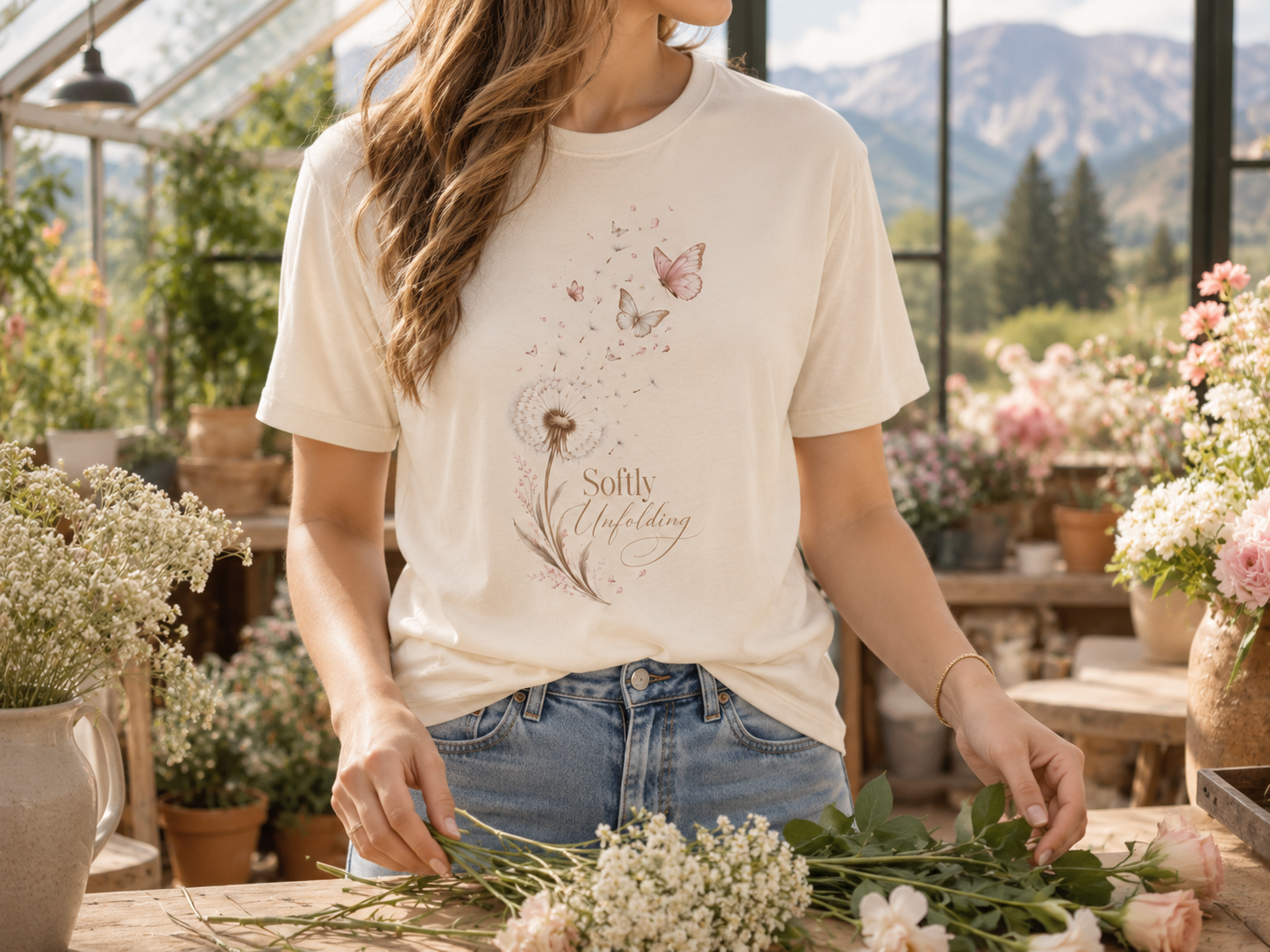 Softly Unfolding Dandelion Tee