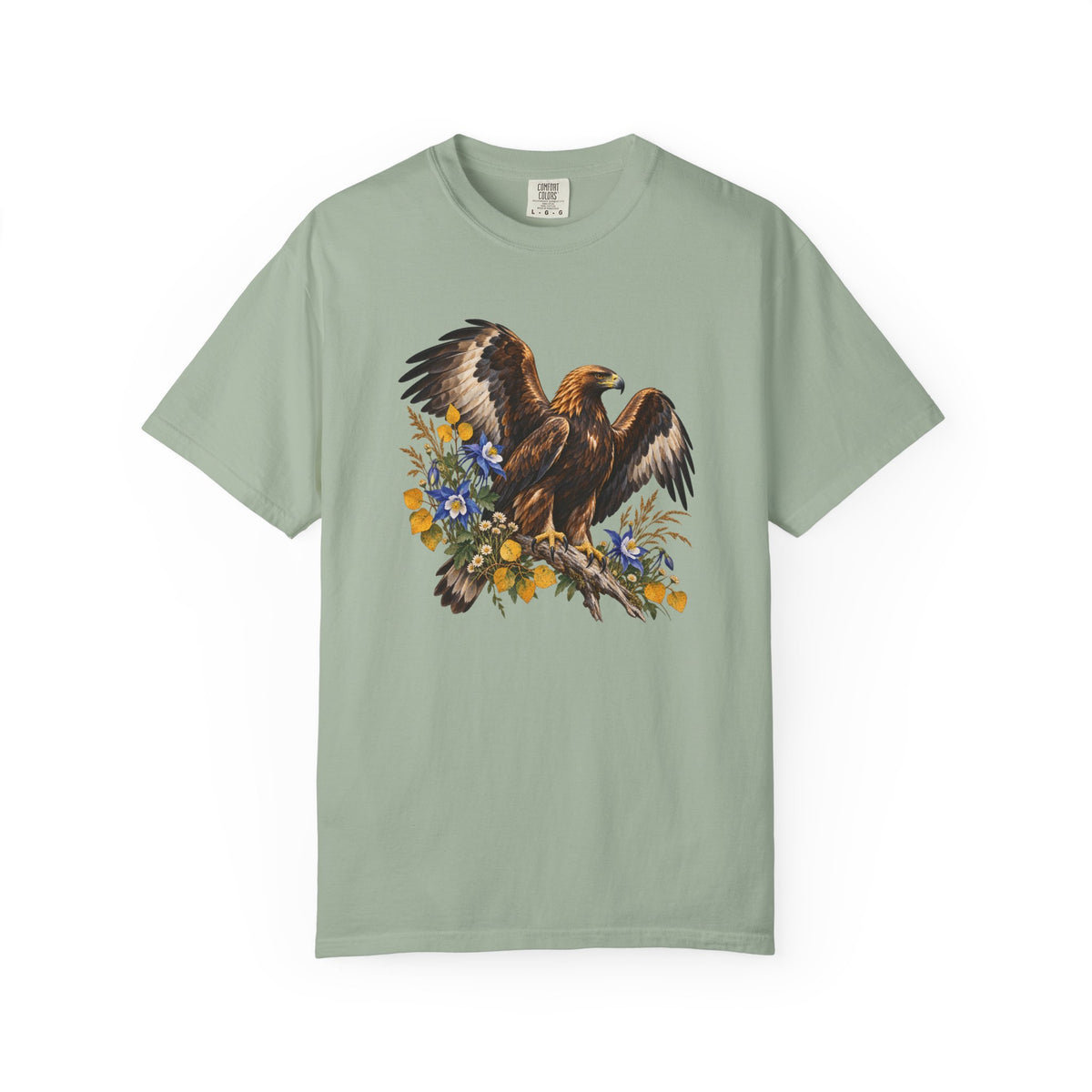 Golden Eagle & Columbine T-Shirt — Garment-Dyed Cotton