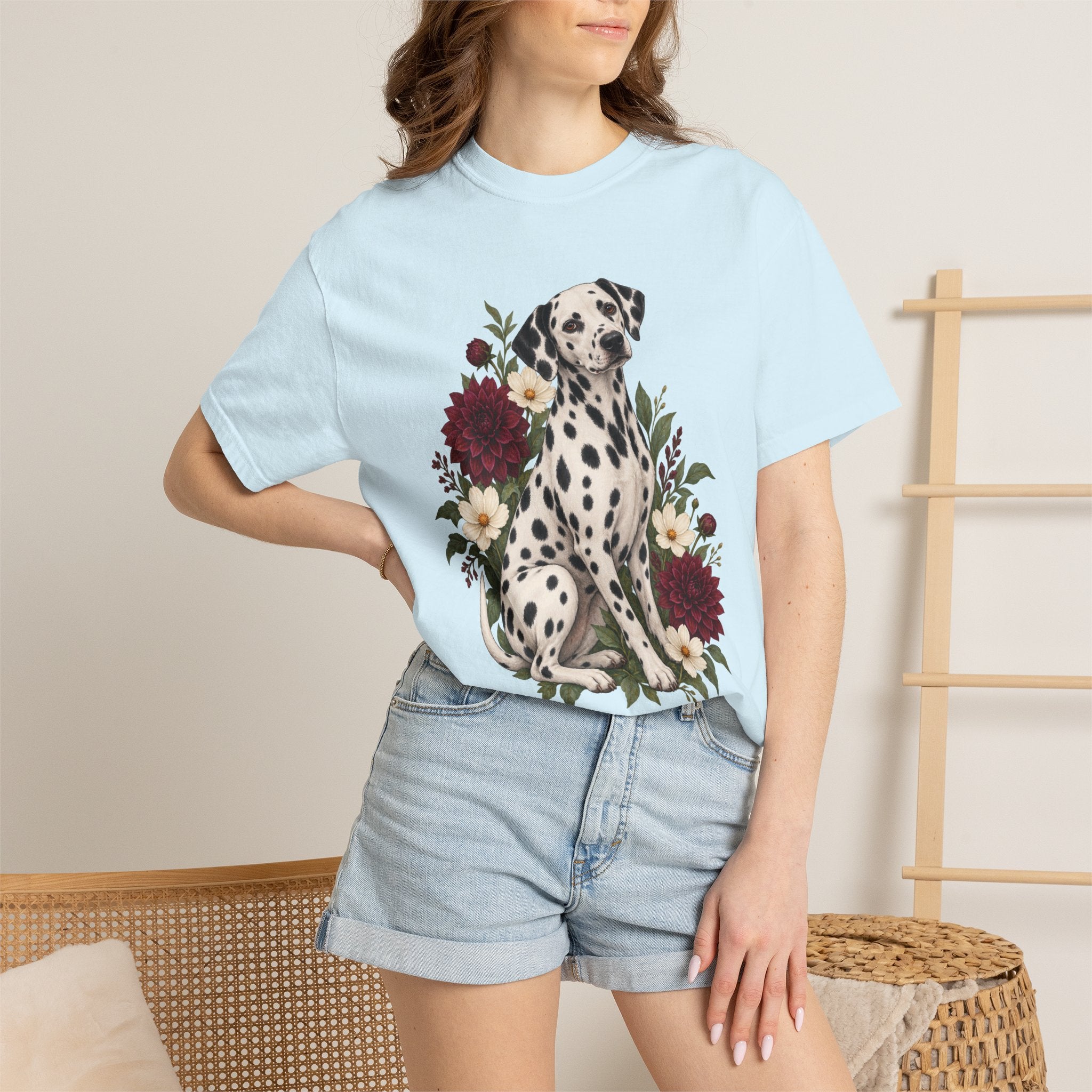 Dalmatian & Dahlia T-Shirt — Garment-Dyed Cotton
