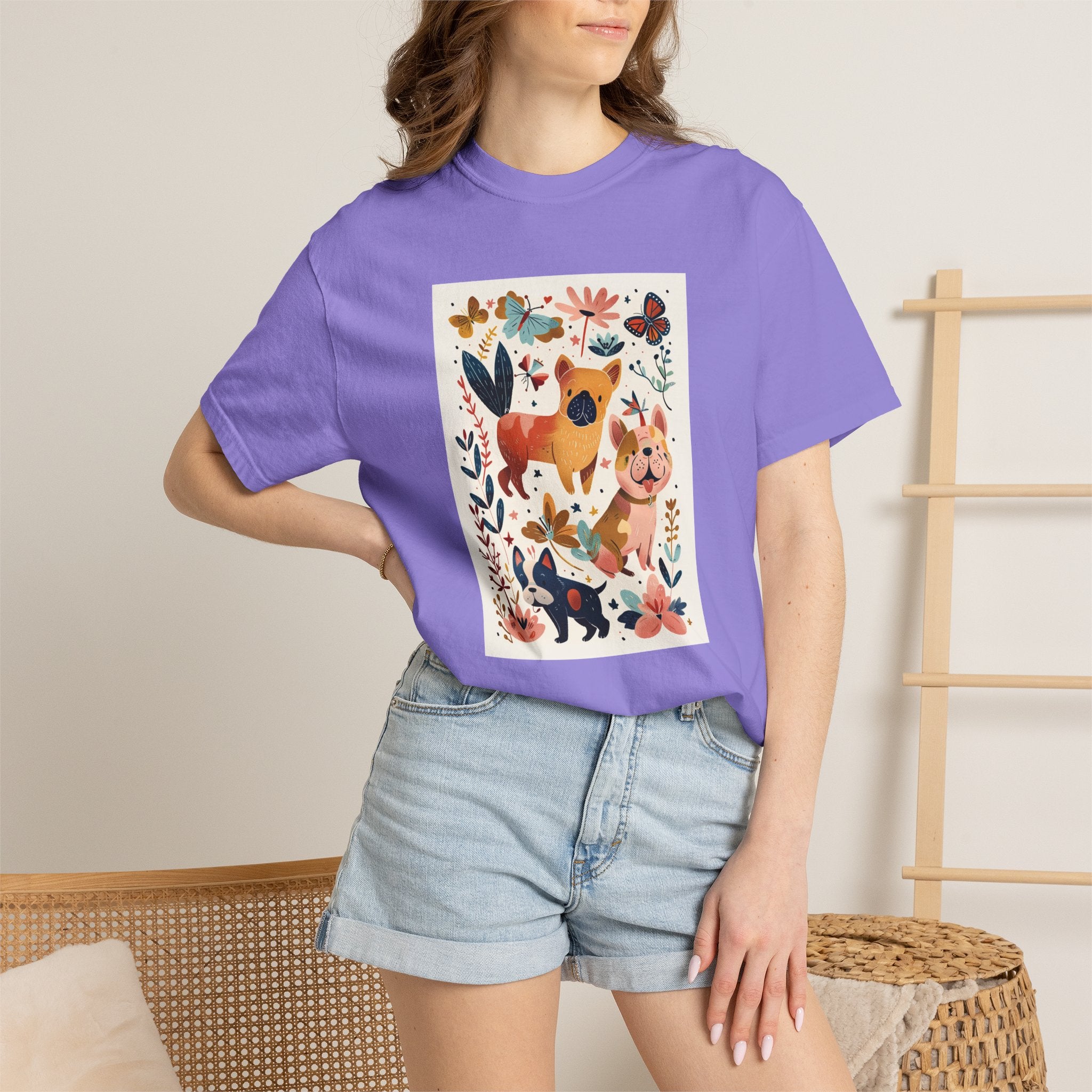 Folk Art Frenchies - French Bulldog Tee