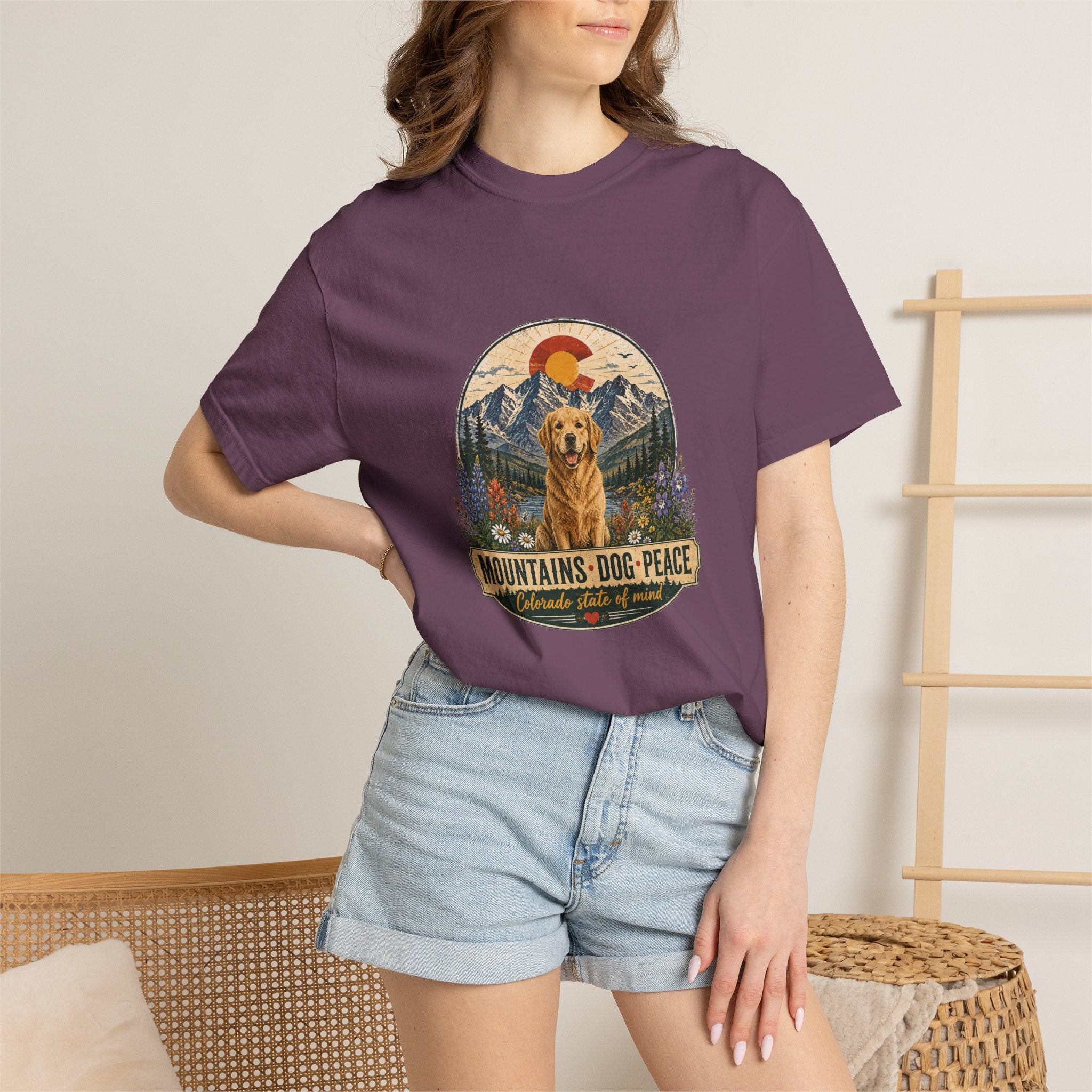 Mountains Dog Peace Colorado dog shirt alternate color