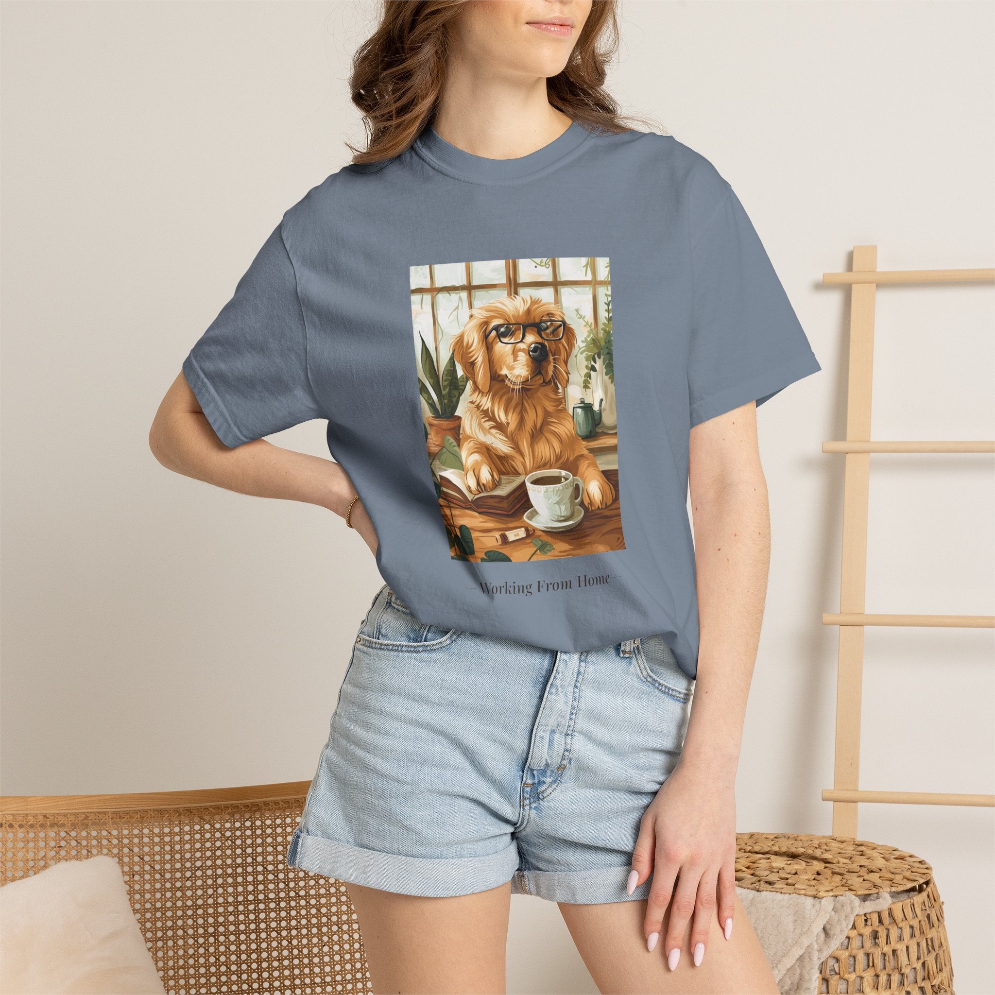 Working From Home - Golden Retriever Tee