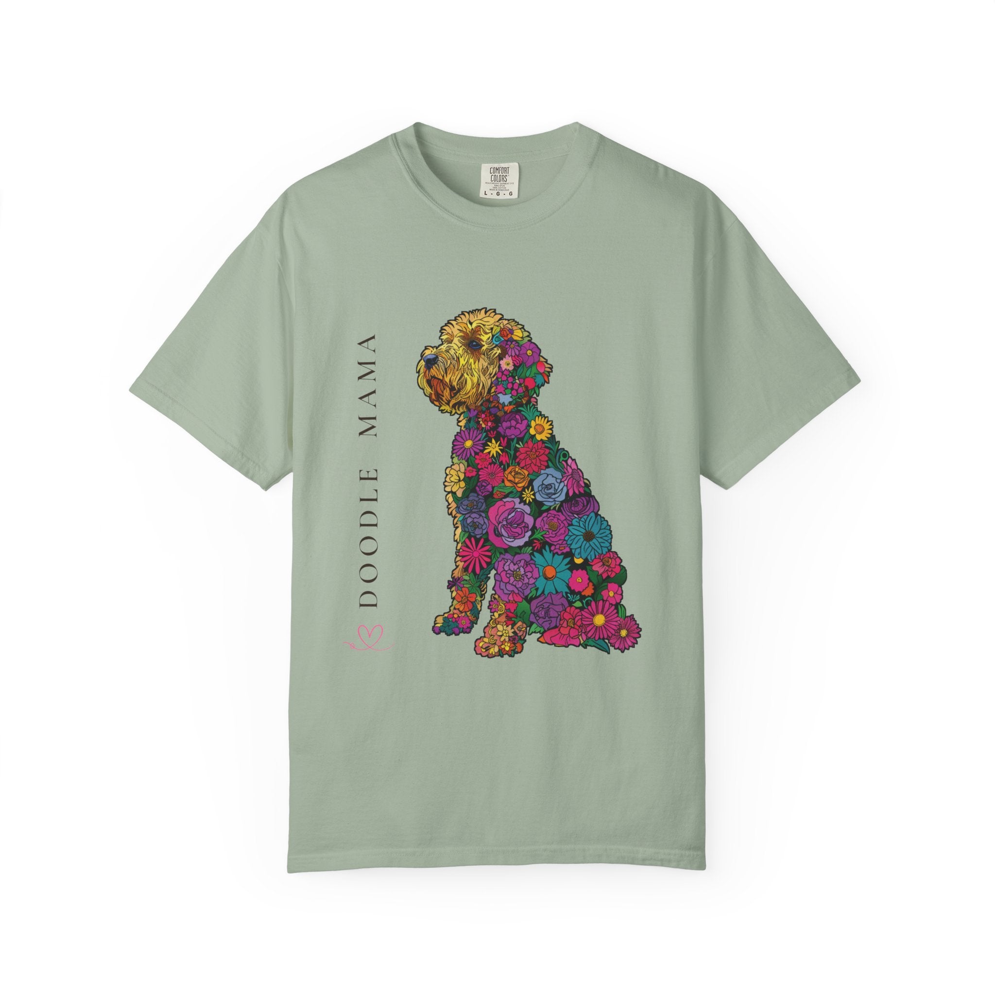 Doodle Mama Goldendoodle shirt on model