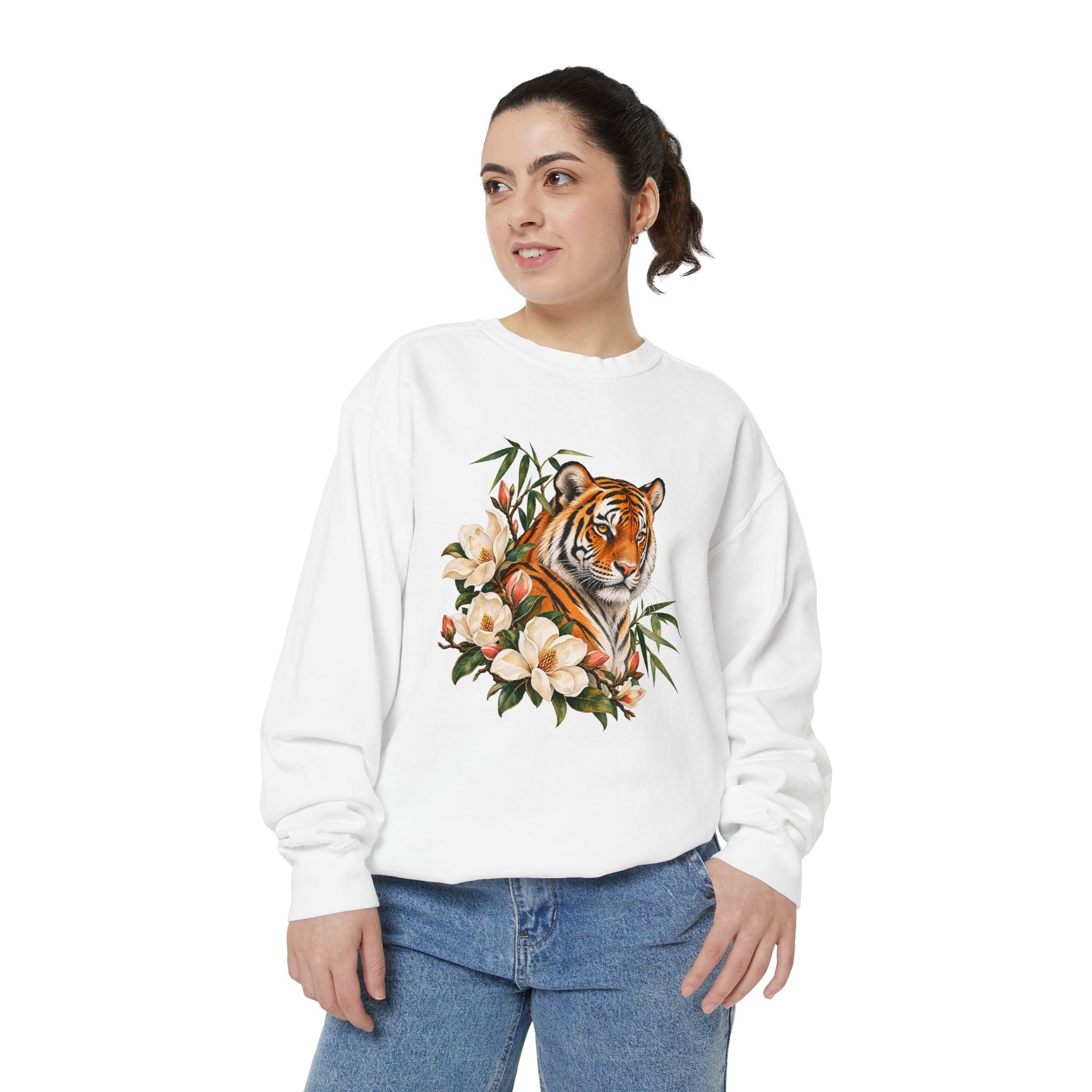 Tiger, Magnolia & Bamboo Sweatshirt — Garment-Dyed Fleece