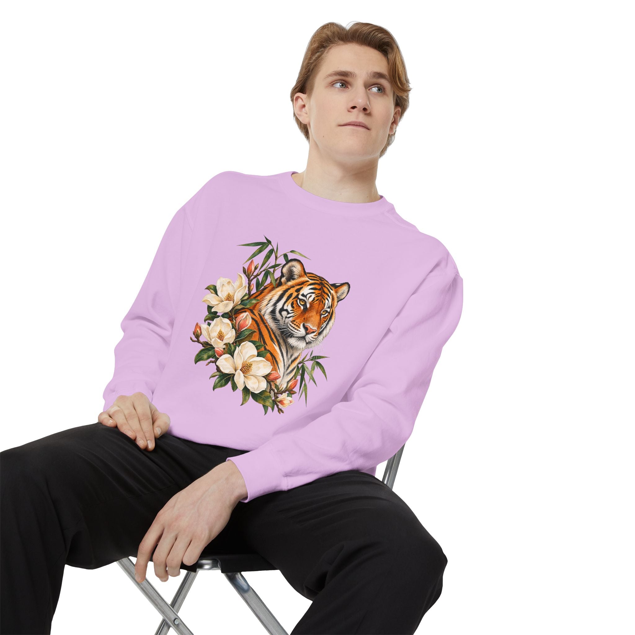 Tiger, Magnolia & Bamboo Sweatshirt — Garment-Dyed Fleece