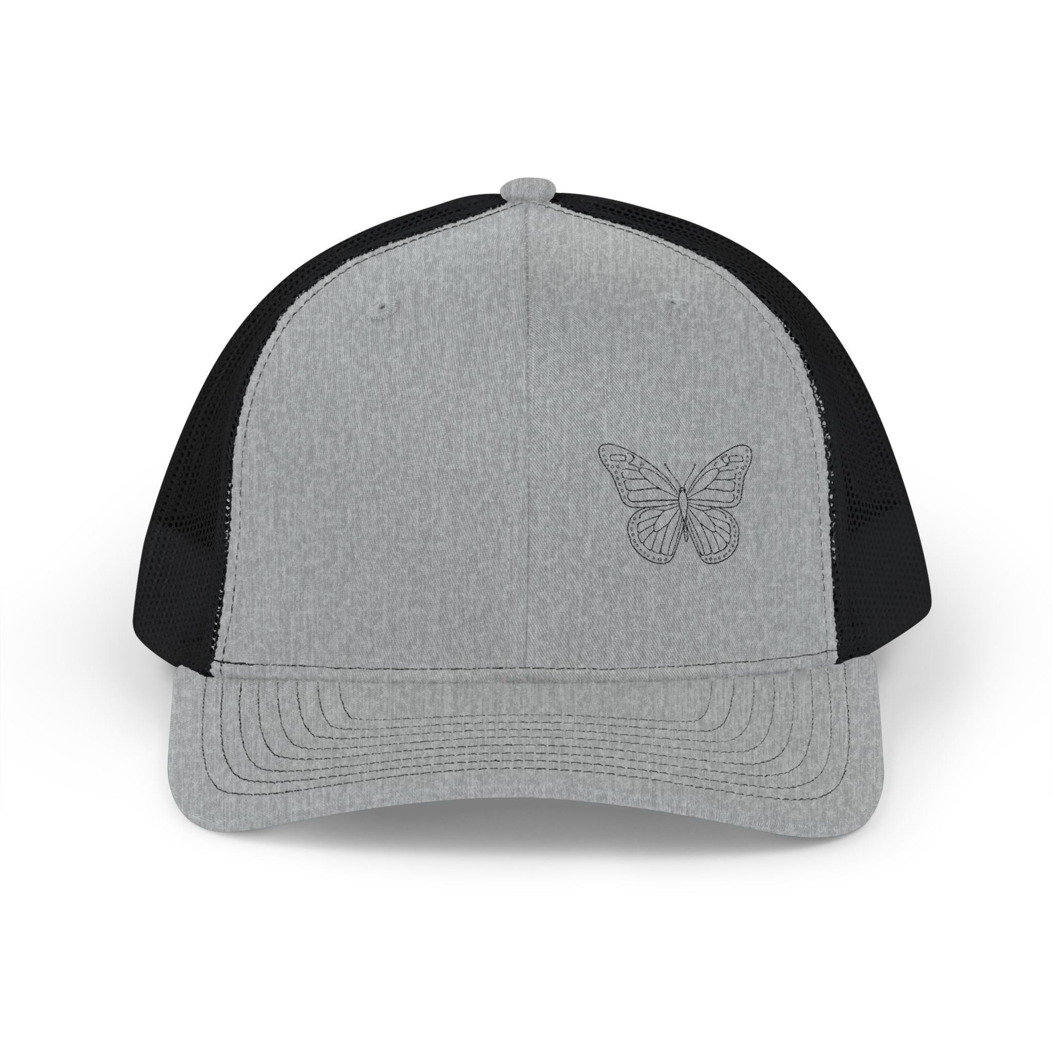 Butterfly Sketch — Minimalist Embroidered Trucker Hat