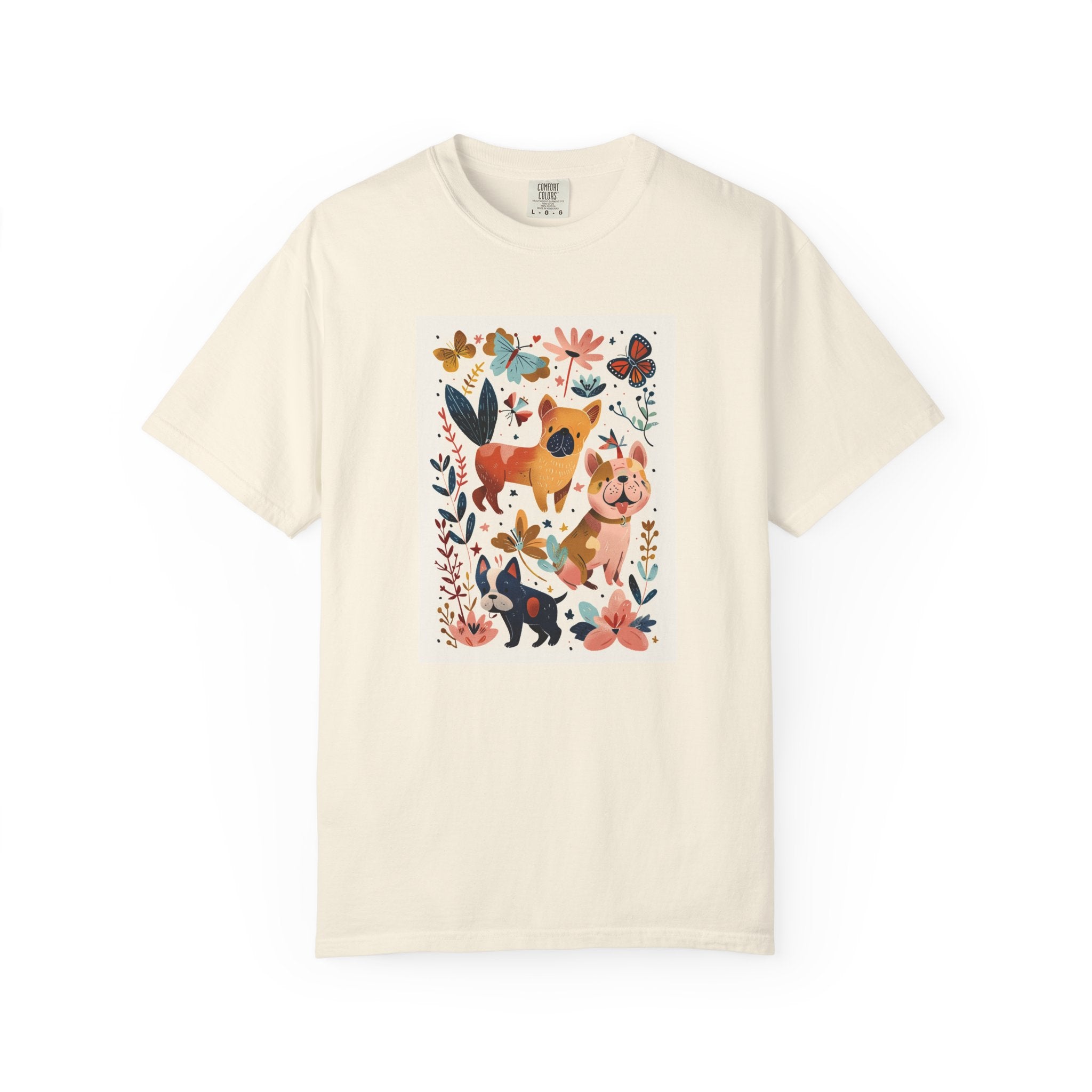 Folk Art Frenchies botanical Frenchie shirt lifestyle mockup