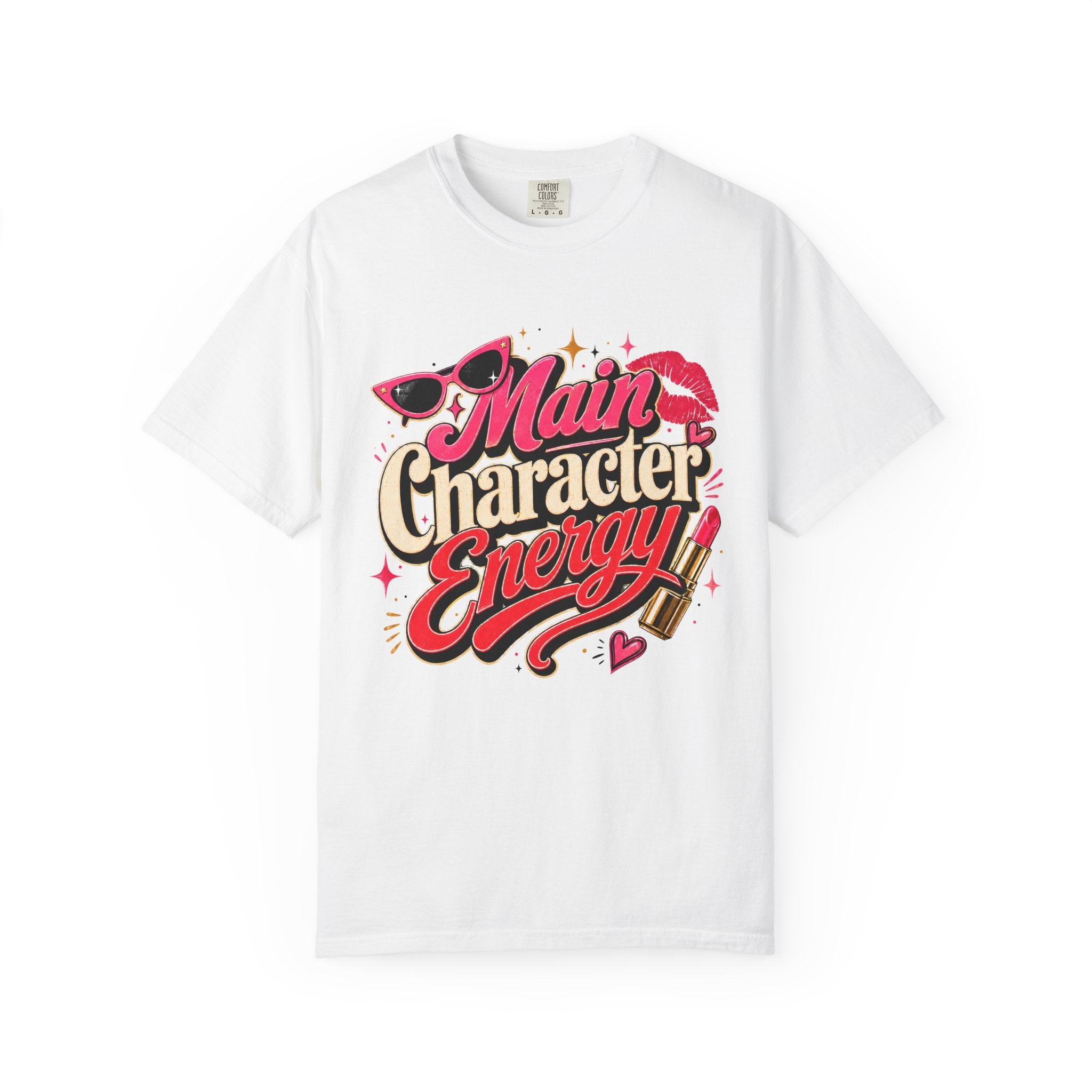 Main Character Energy lipstick sunglasses shirt lifestyle mockup