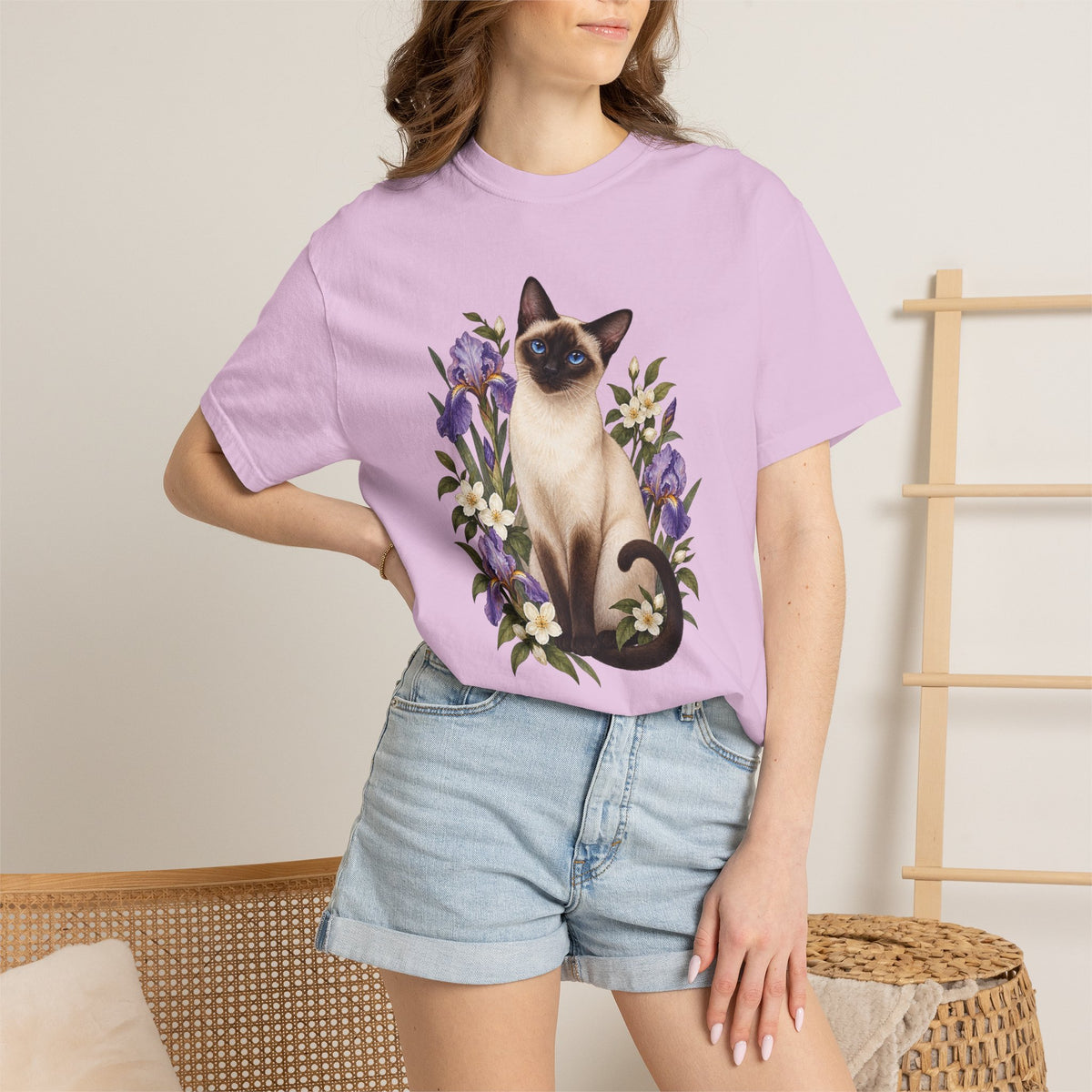Siamese Cat T-Shirt — Irises & Intrigue