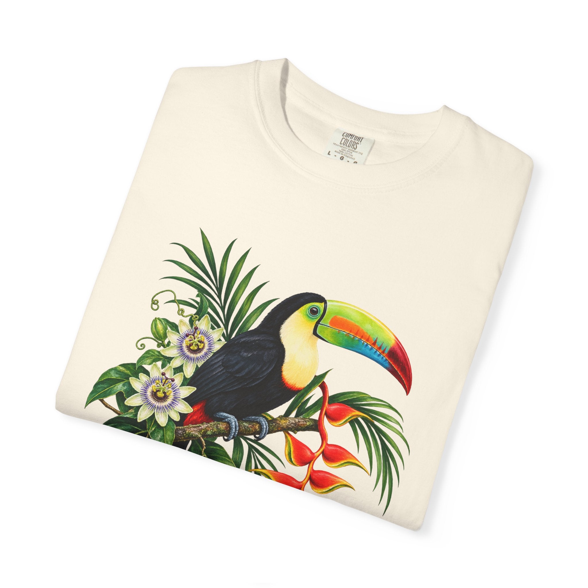 Toucan, Passionflower & Heliconia T-Shirt — Garment-Dyed Cotton
