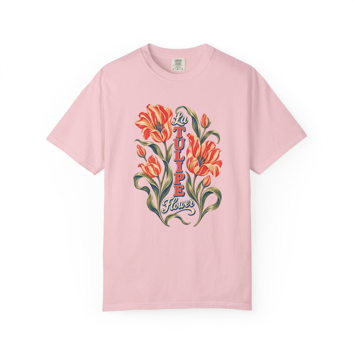 La Tulipe Vintage Flower T-Shirt — Garment-Dyed Cotton