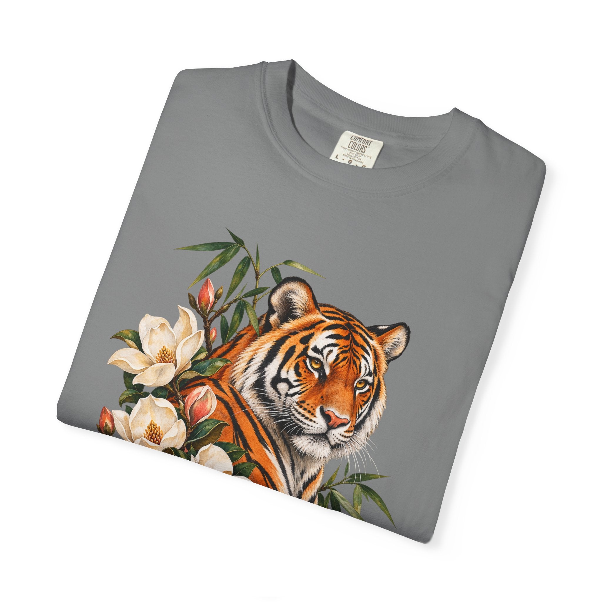 Tiger, Magnolia & Bamboo T-Shirt — Garment-Dyed Cotton